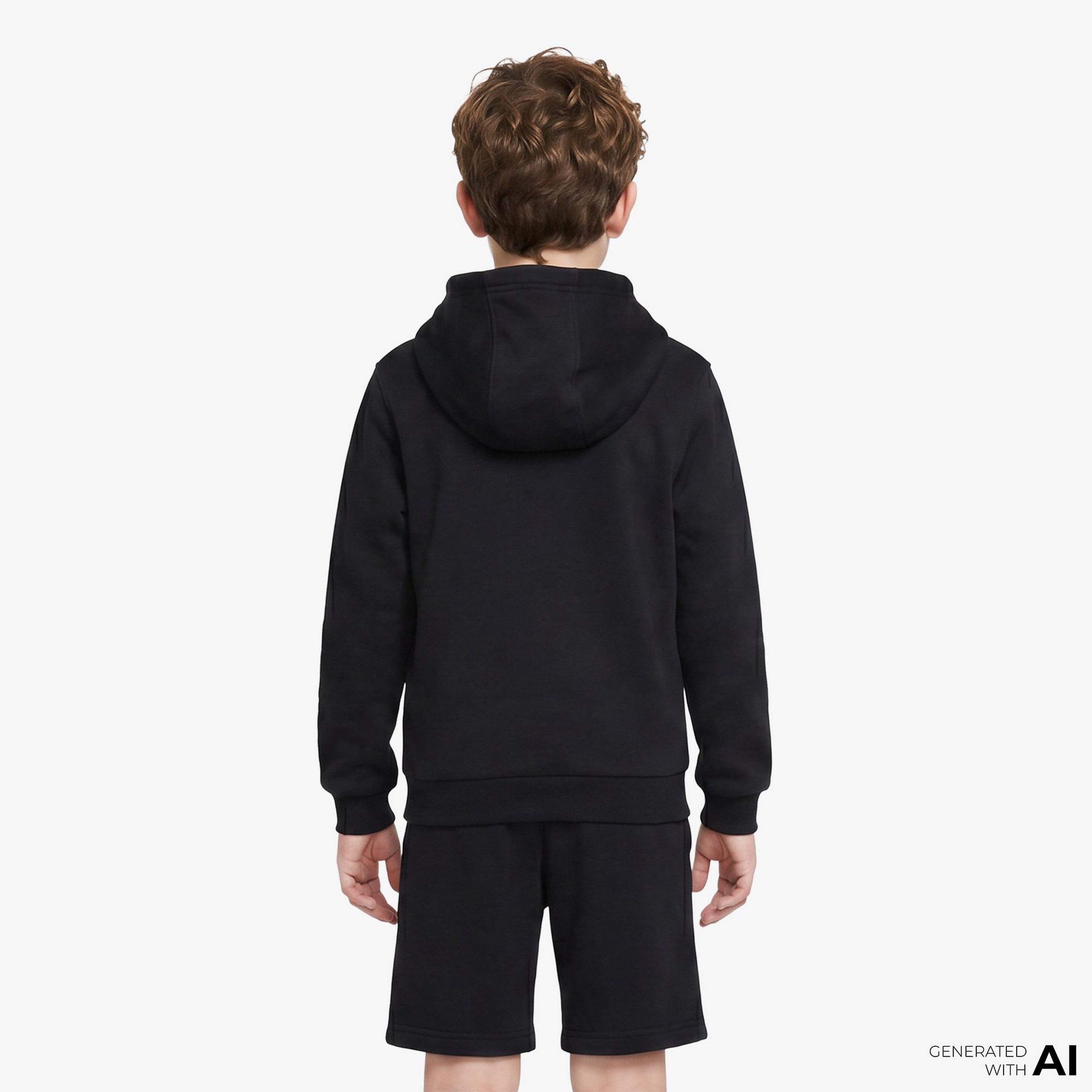Nike Sportswear Club Fleece Çocuk Siyah Kapüşonlu Hoodie