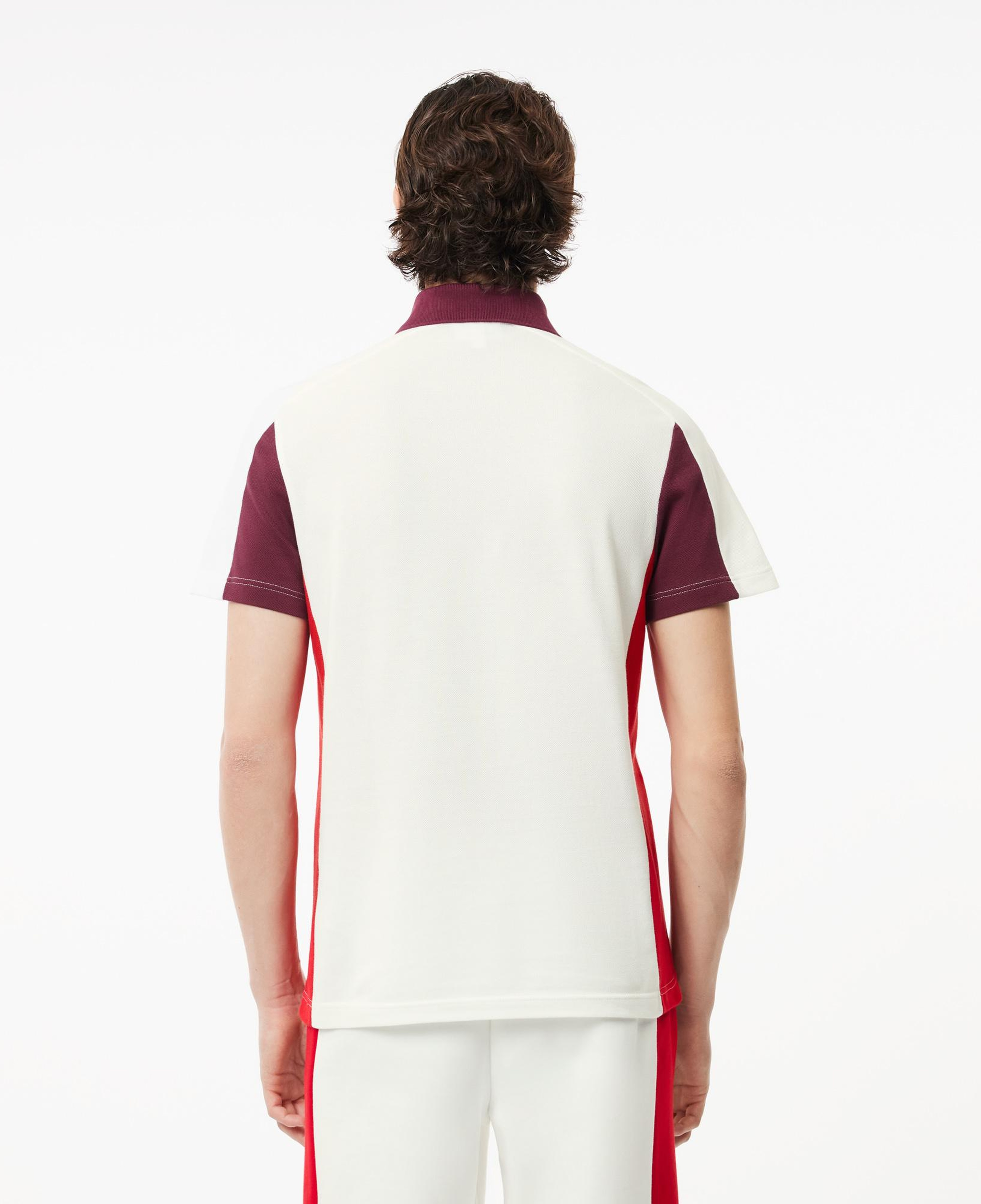 Erkek Regular Fit Renk Bloklu Beyaz Polo