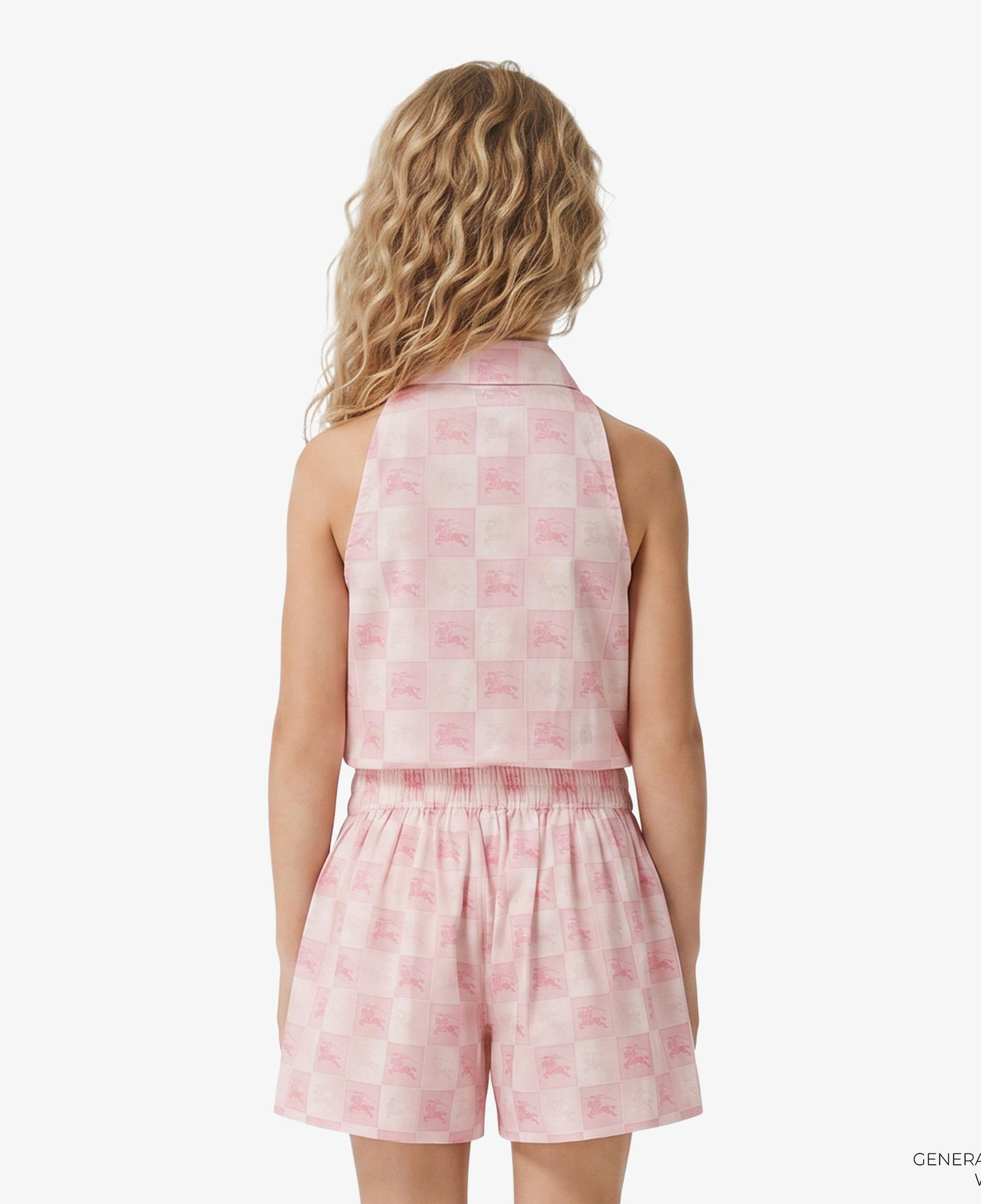Burberry Ekd Checkerboard Cotton Çocuk Pembe Gömlek