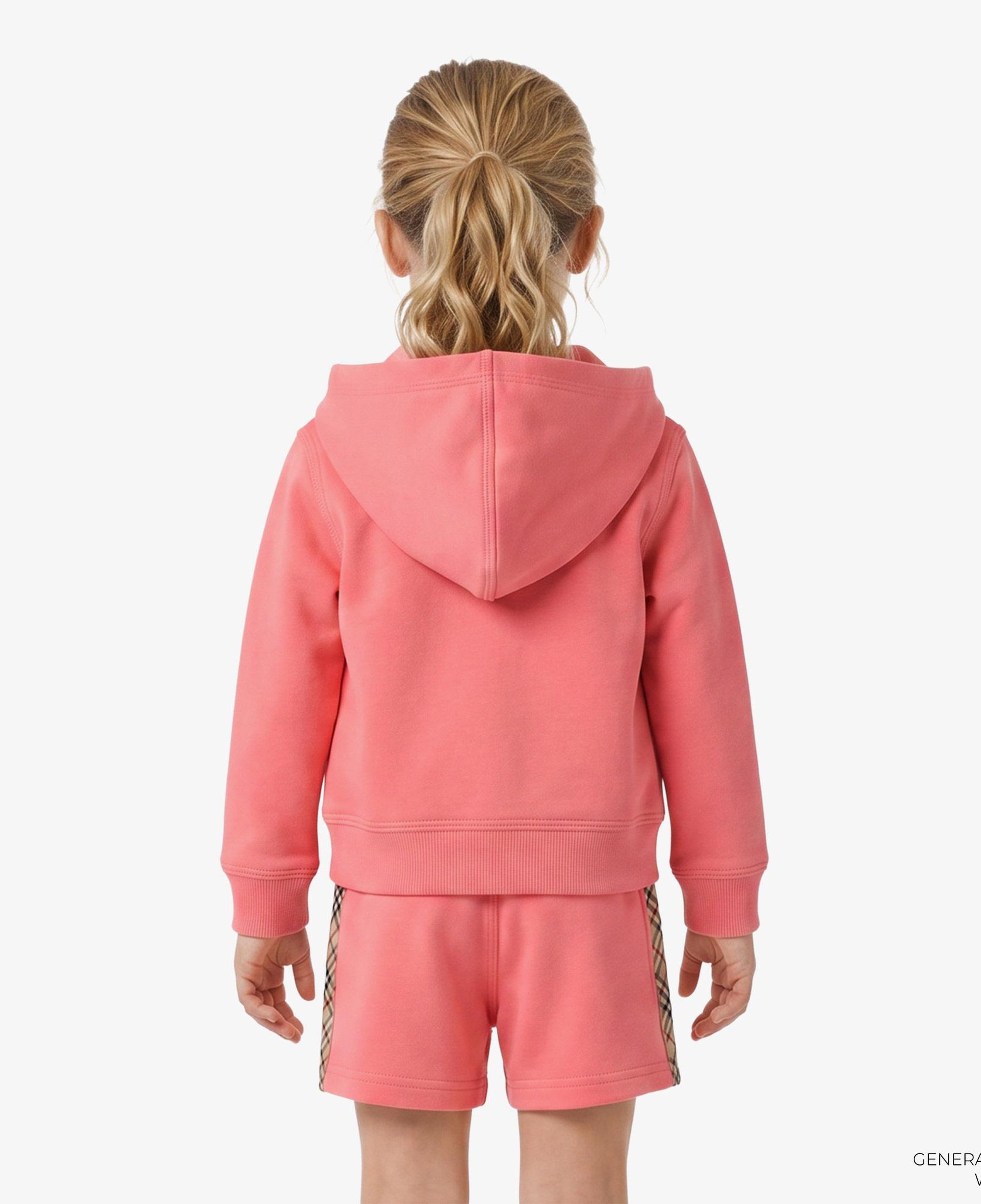 Burberry Check Trim Cotton Zip Çocuk Pembe Hoodie