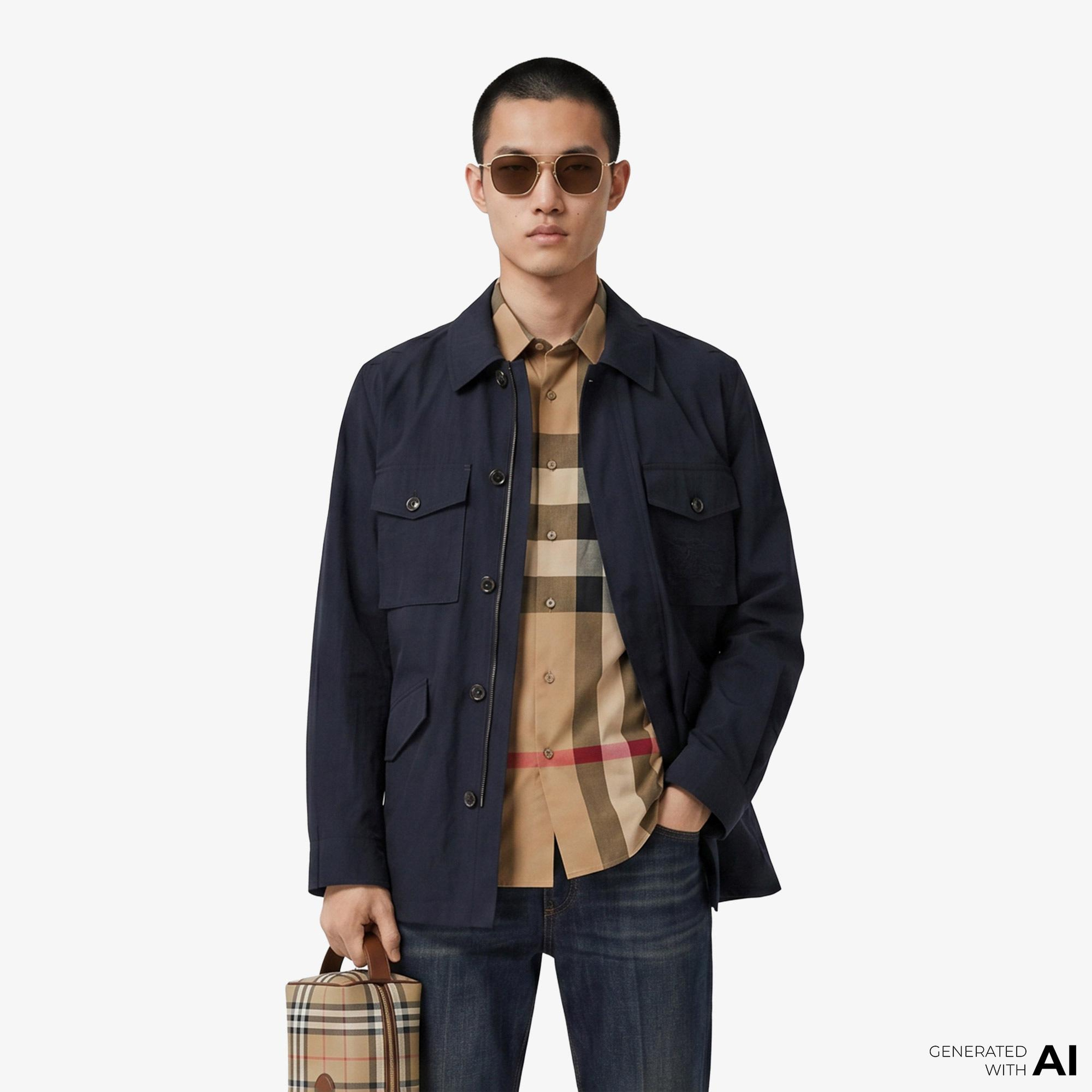 Burberry Erkek Lacivert Mont
