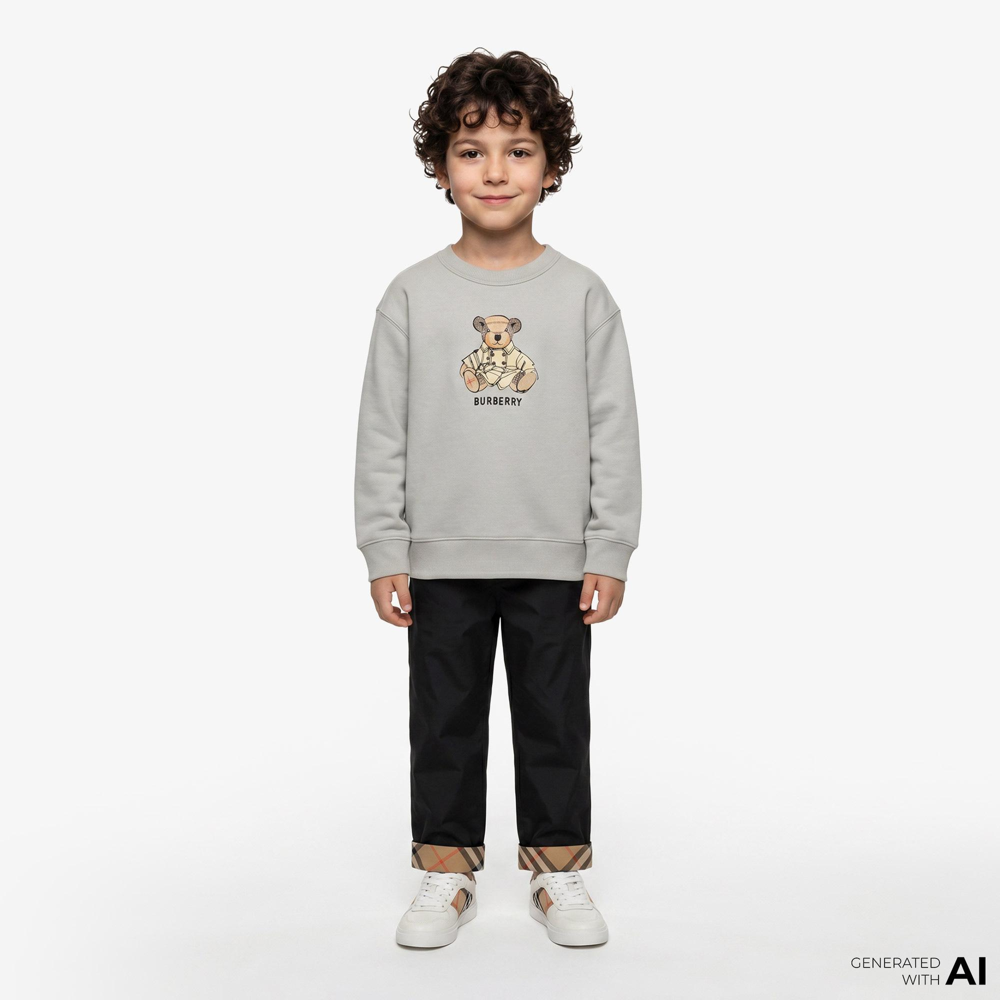 Burberry Mathew Teddy Çocuk Gri Sweatshirt