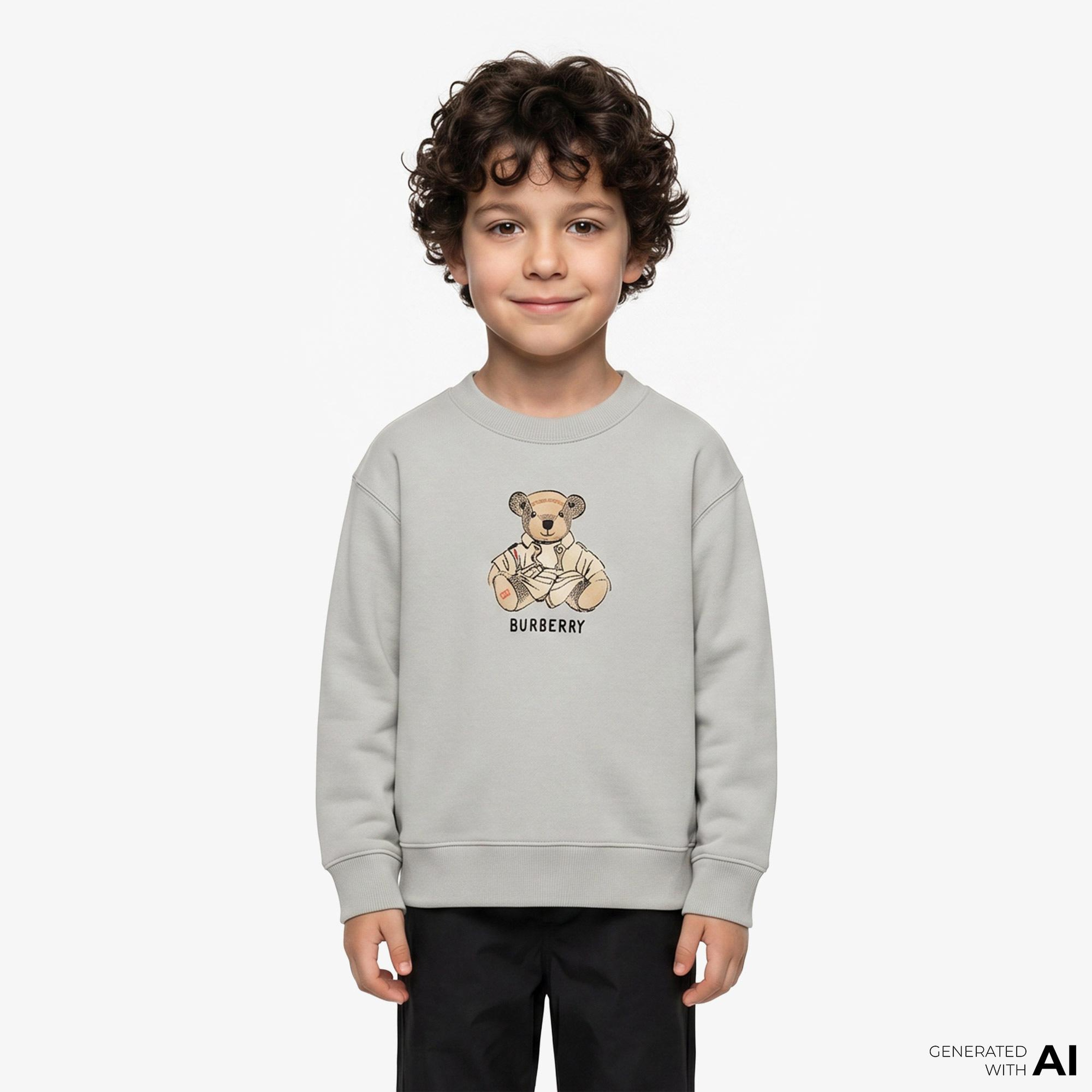 Burberry Mathew Teddy Çocuk Gri Sweatshirt