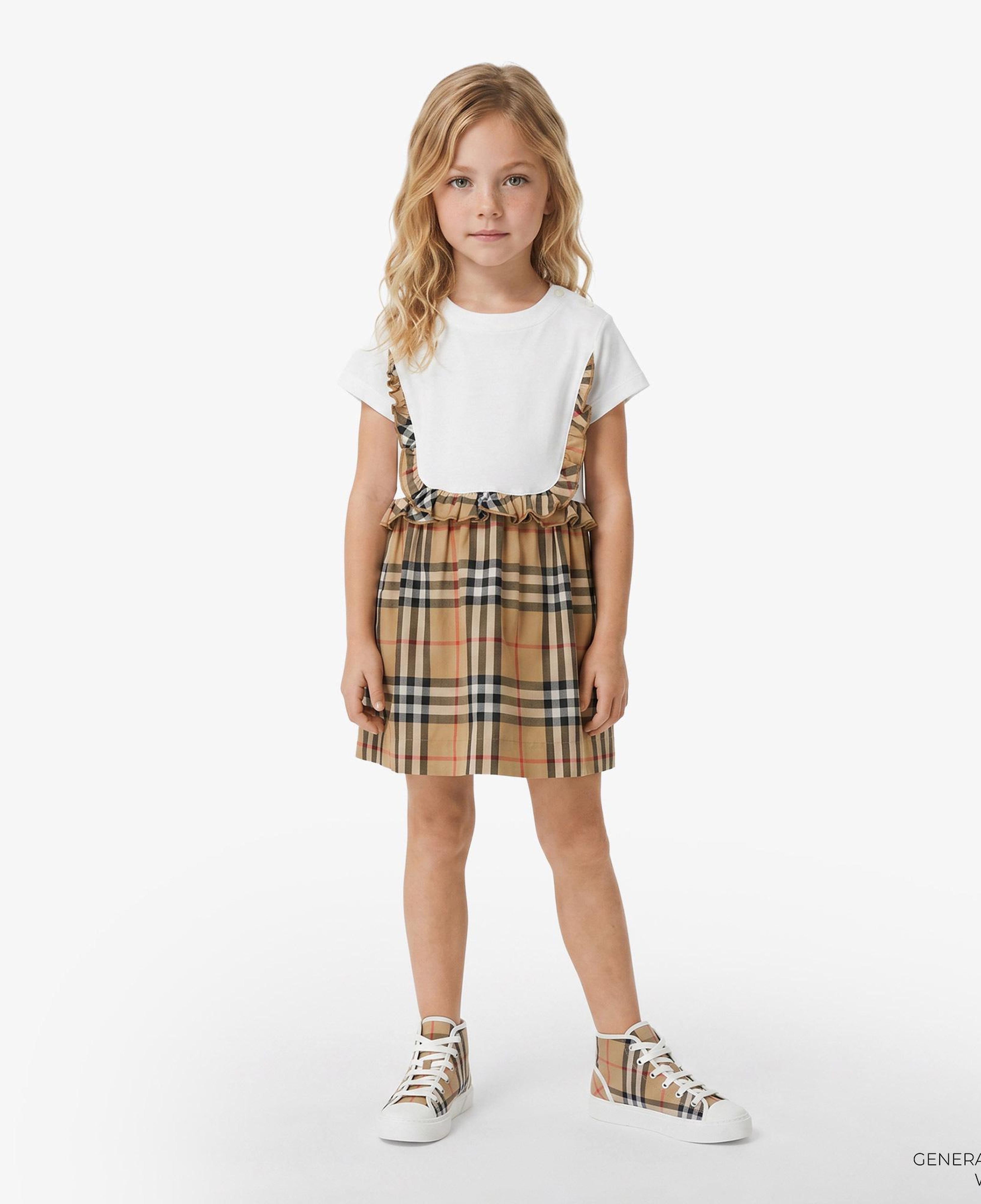 Burberry Rhonda Frıll Çocuk Beyaz Elbise