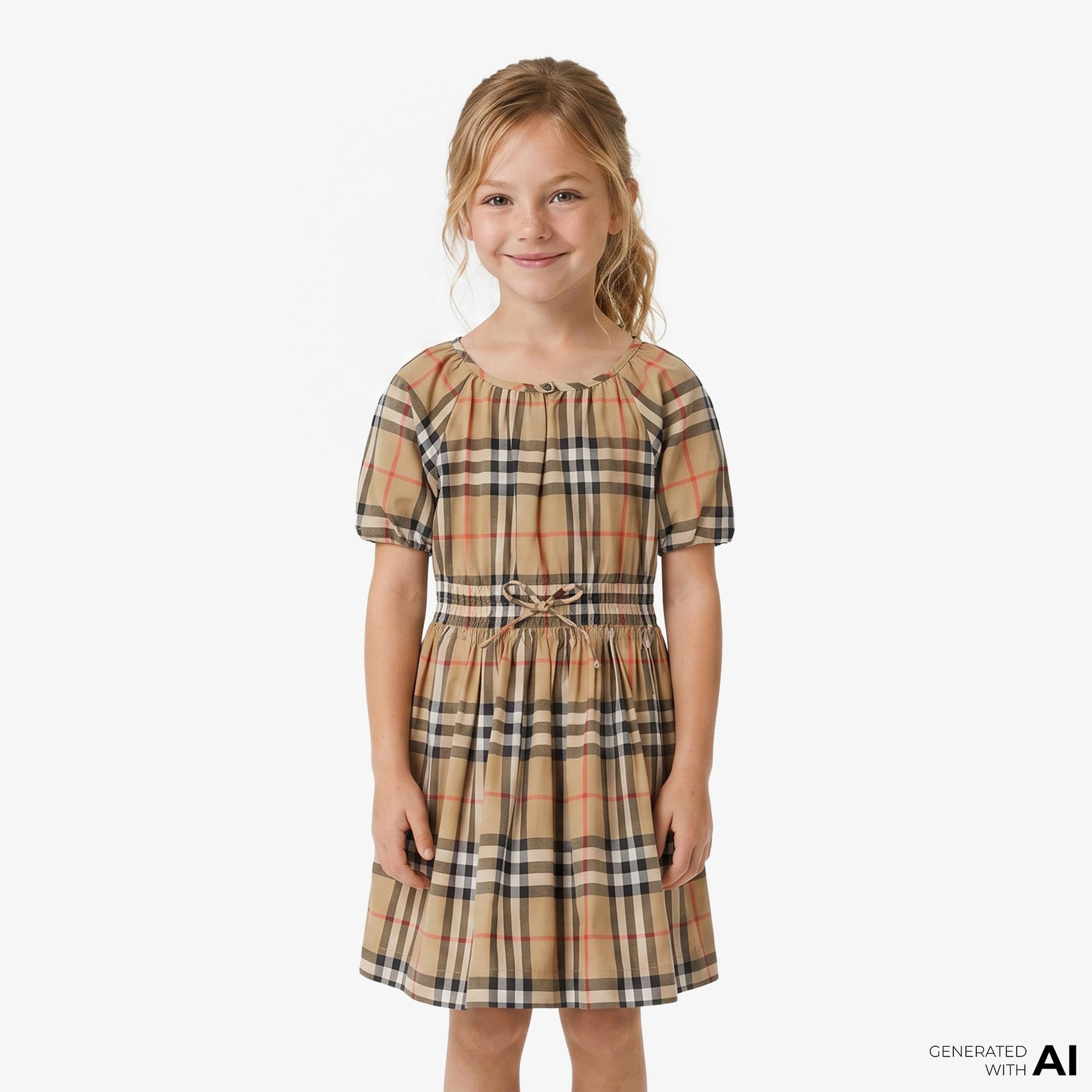 Burberry Rumı Check Çocuk Bej Elbise