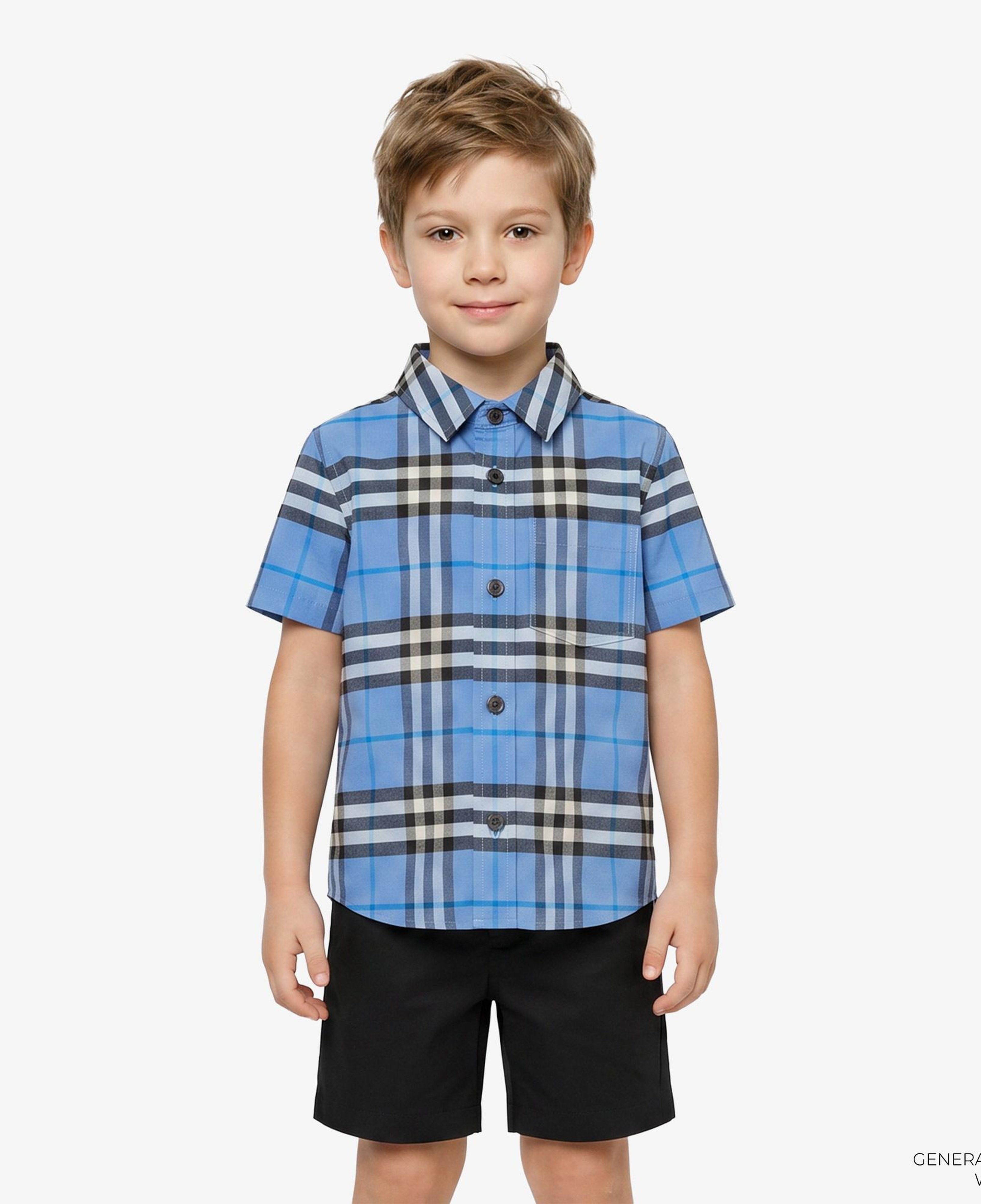 Burberry Owen Check Çocuk Mavi Gömlek