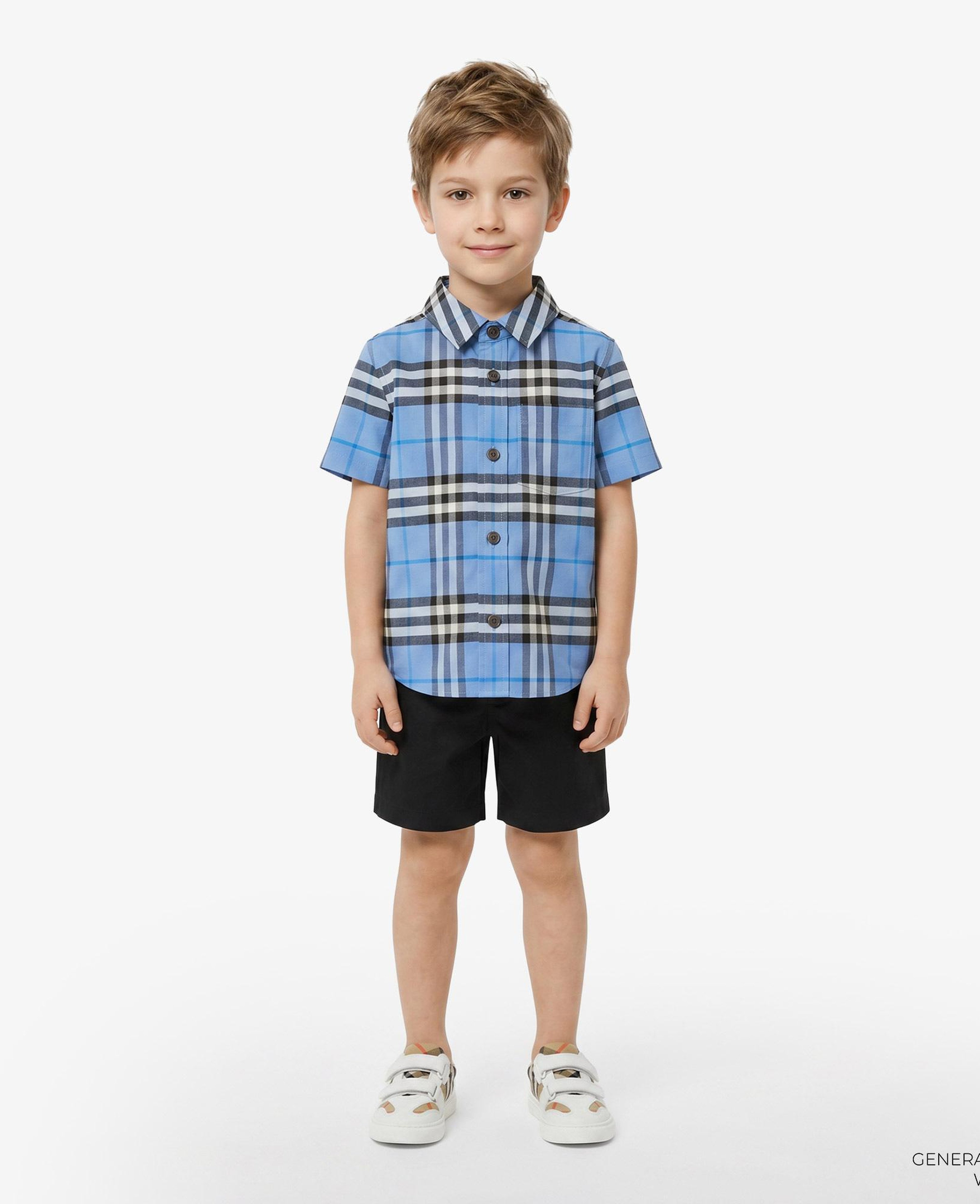 Burberry Owen Check Çocuk Mavi Gömlek