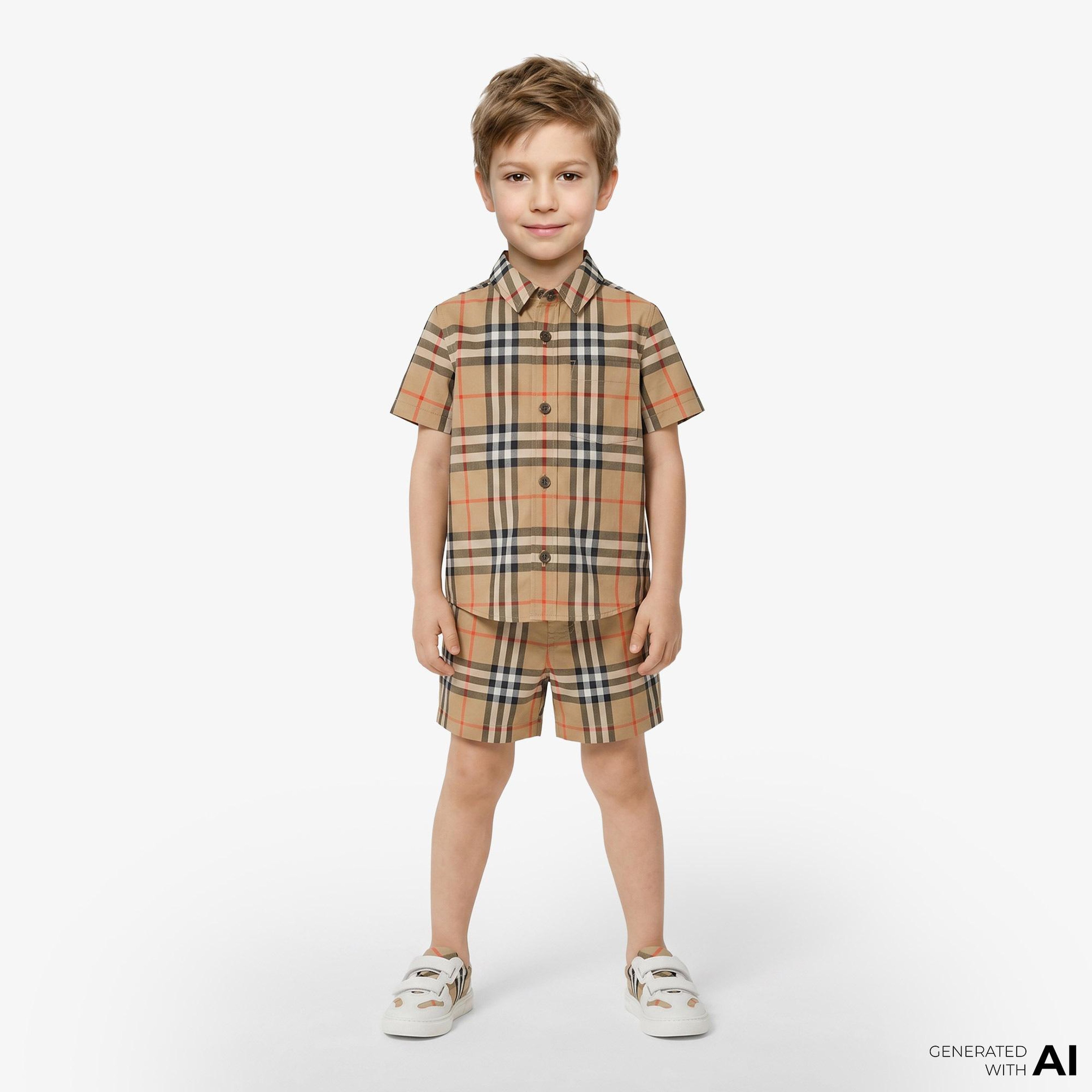 Burberry Owen Check Çocuk Bej Gömlek