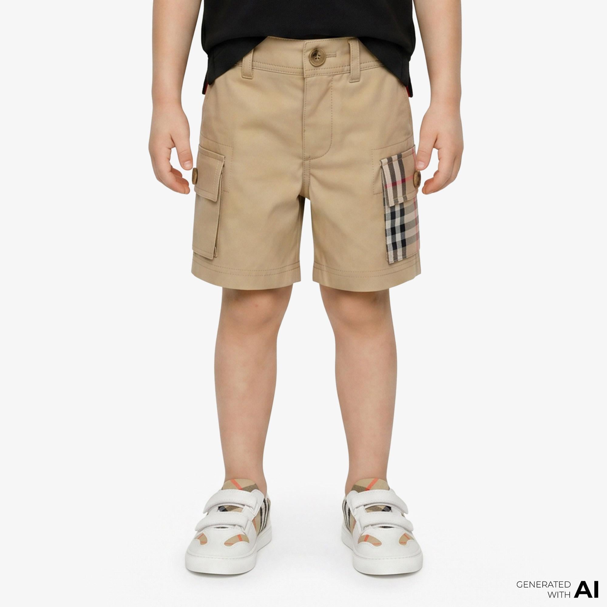 Burberry Oscar Check Pocket Çocuk Bej Şort