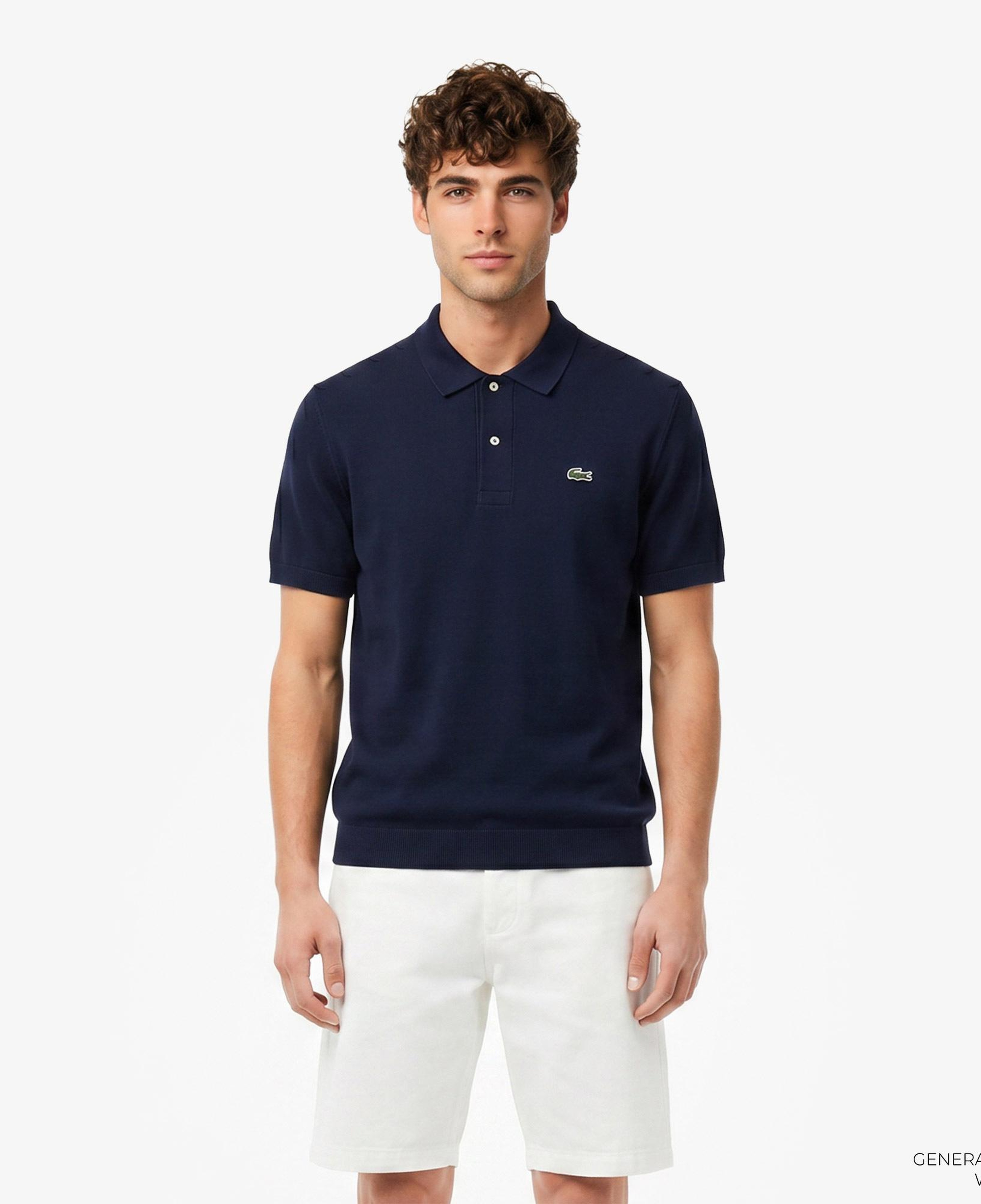 Erkek Classic Fit Kısa Kollu Polo Yaka Lacivert Triko