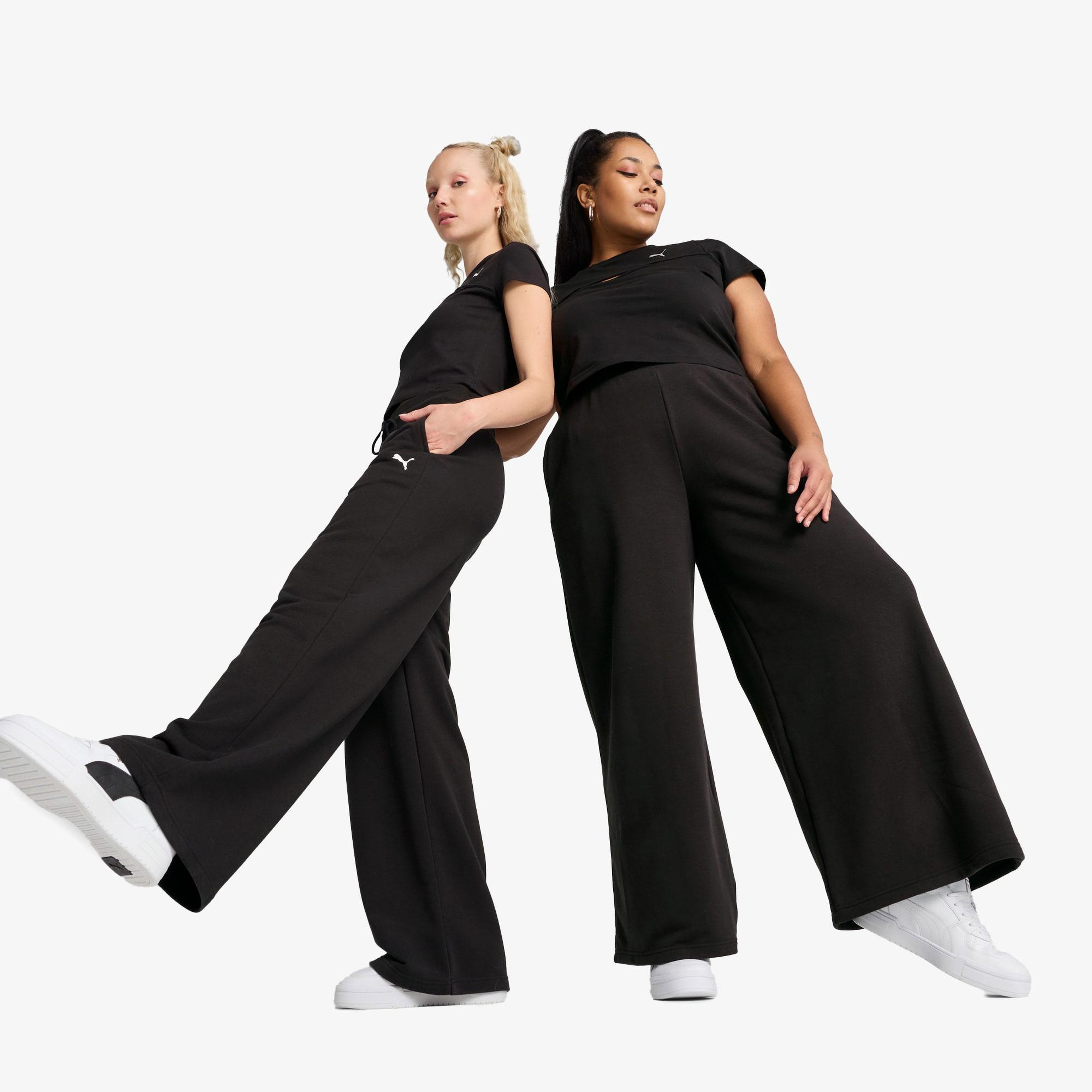 Puma Wardrobe Essentials Relaxed Kadın Siyah Eşofman Altı