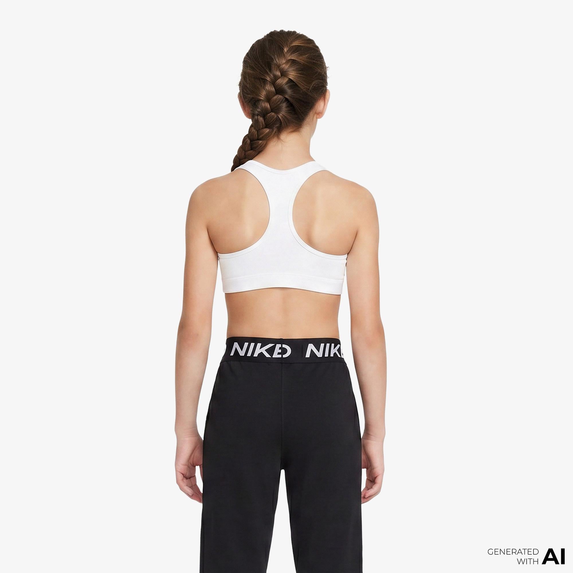 Nike Dri-Fit Swoosh Çocuk Beyaz Bra