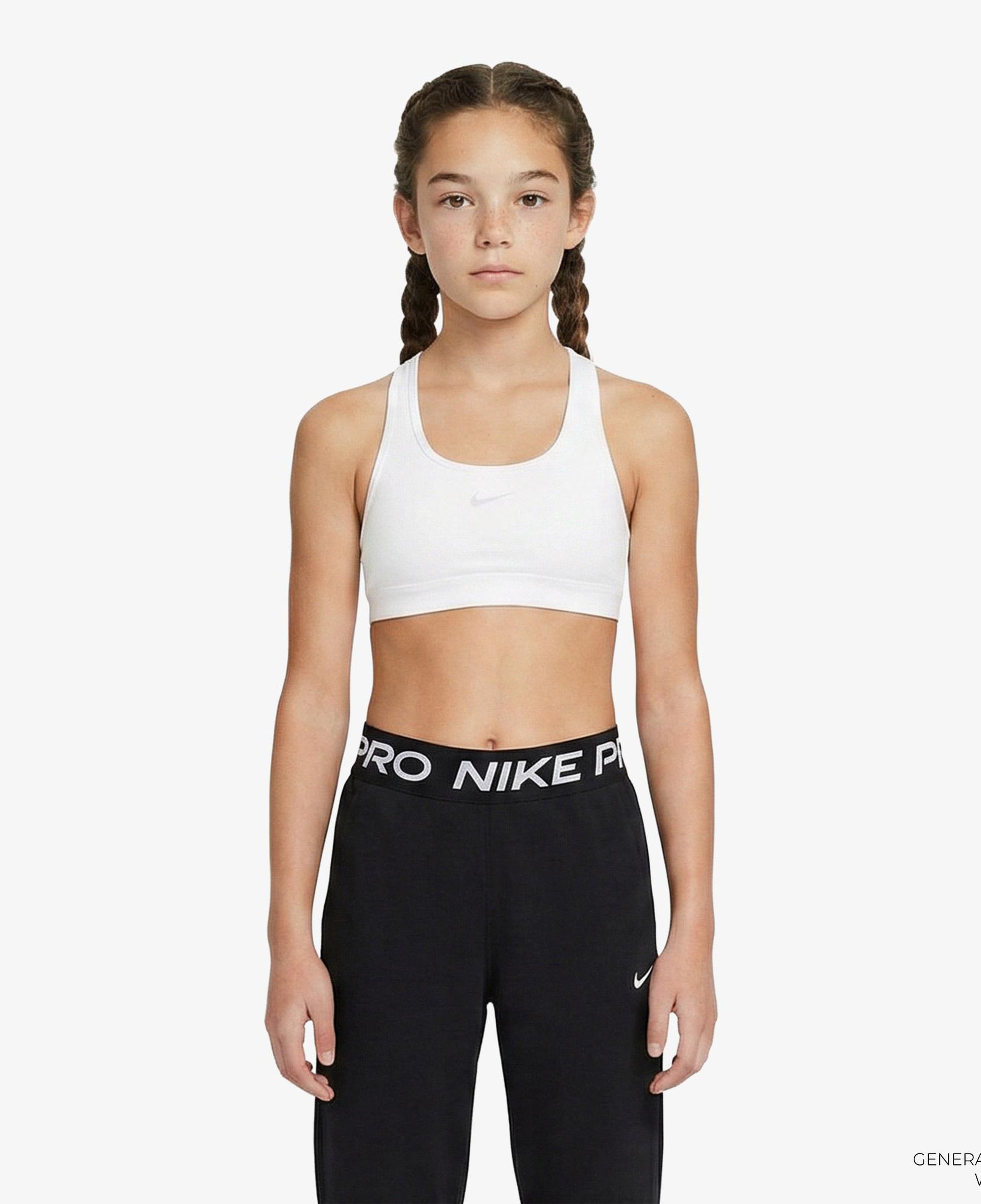 Nike Dri-Fit Swoosh Çocuk Beyaz Bra