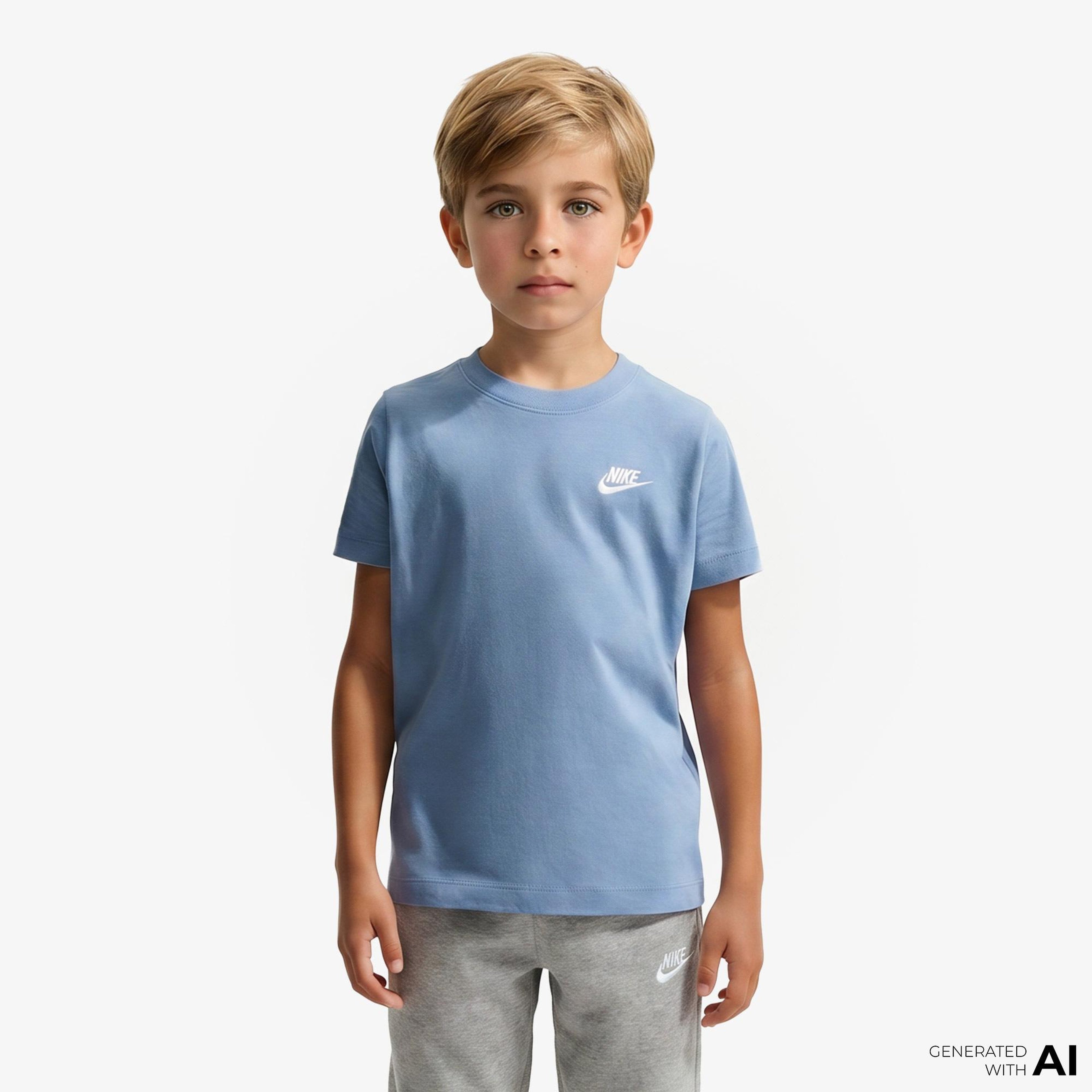 Nike Sportswear Embroidered Futura Çocuk Mavi T-Shirt