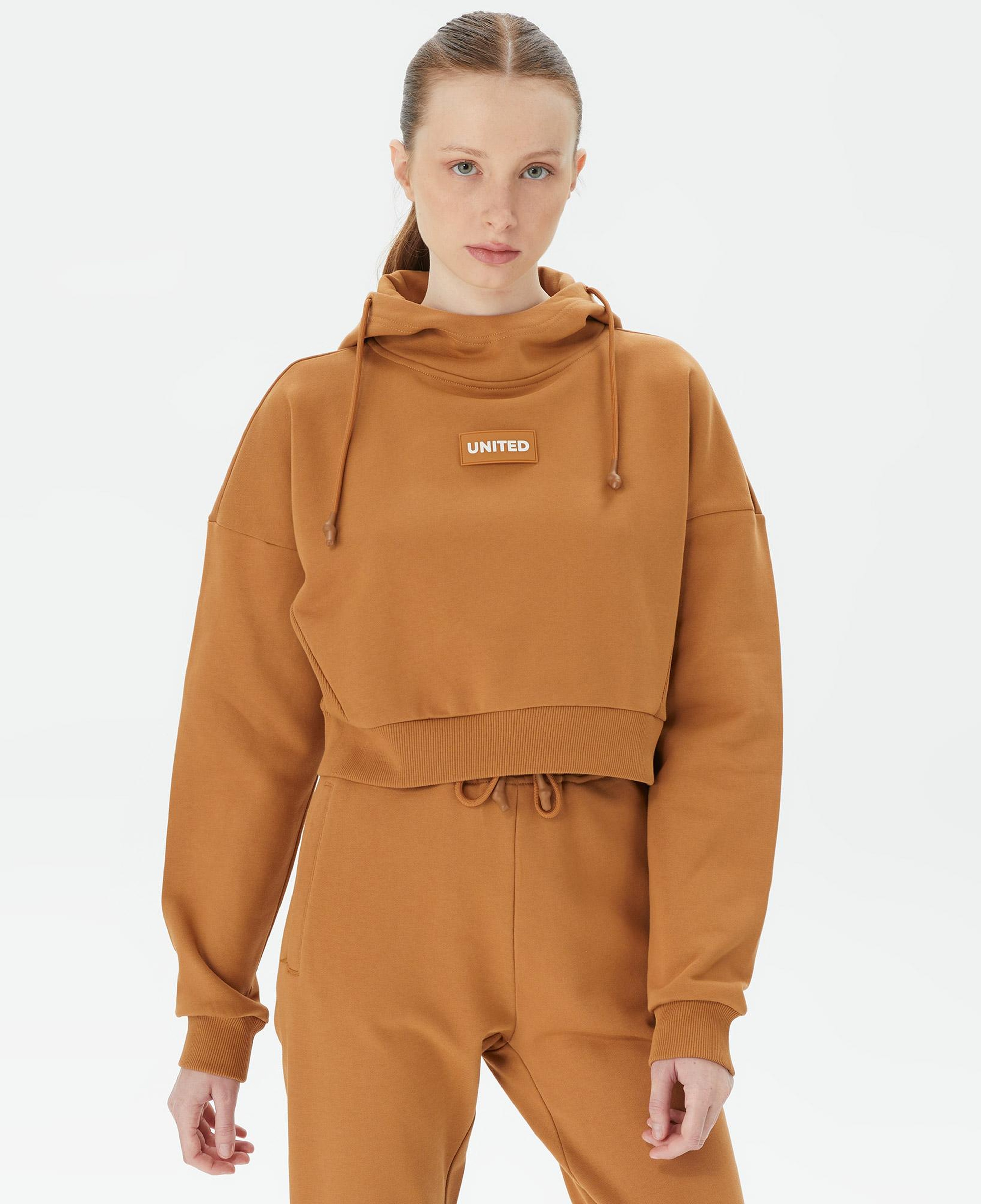 UNITED4 Classic Kadın Kahverengi Hoodie