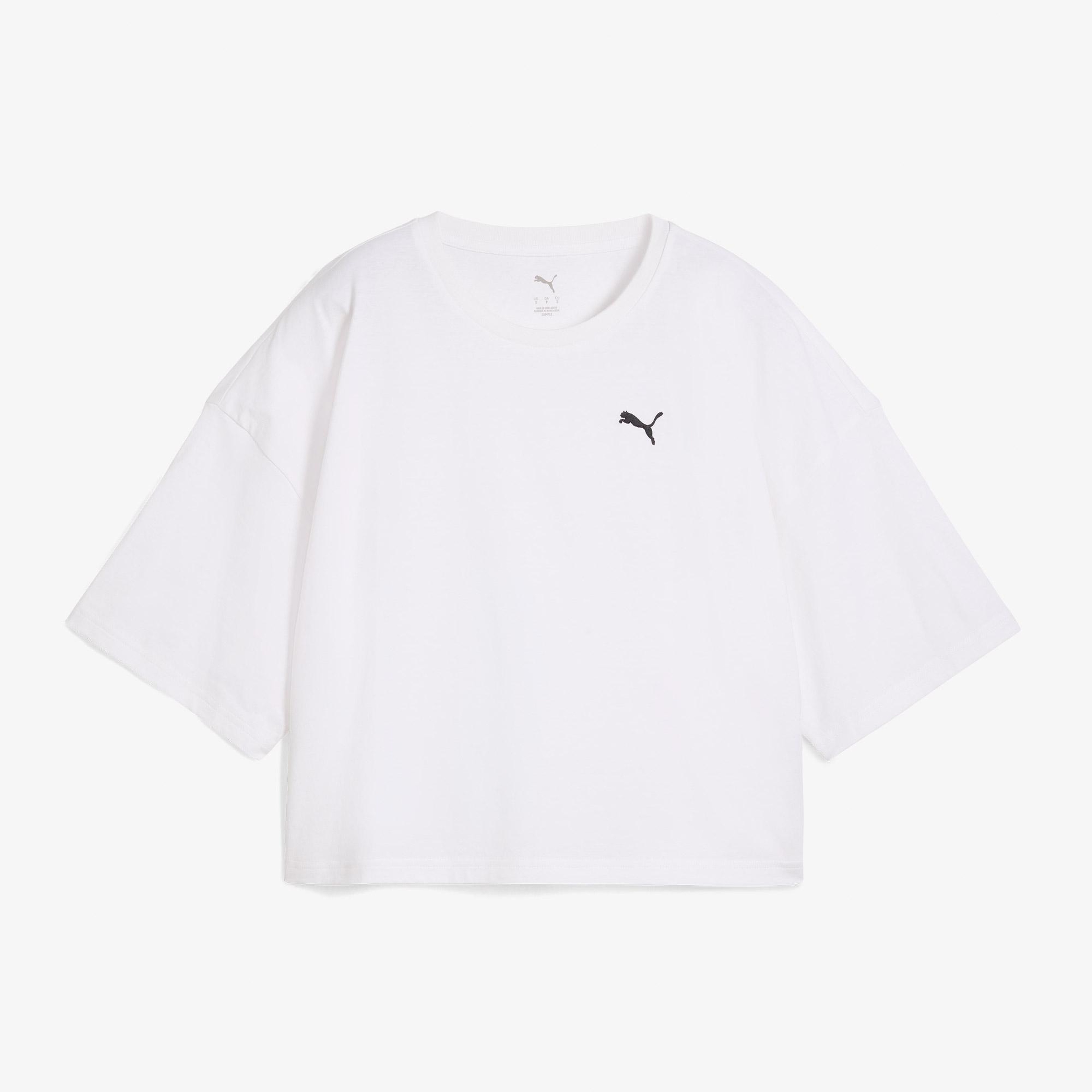 Puma Wardrobe Essentials Oversized  Kadın Beyaz T-Shirt