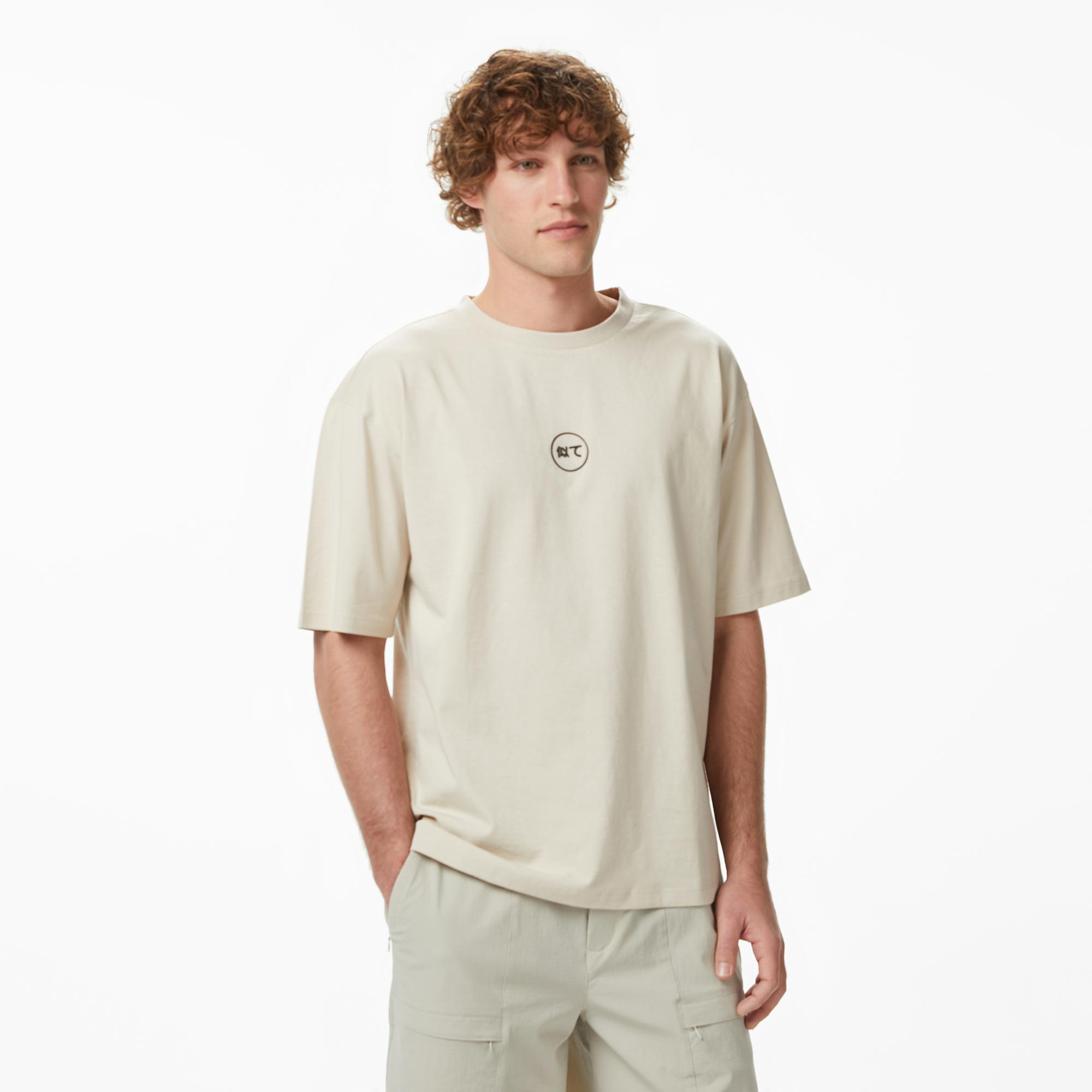 UNITED4 Regular Fit Erkek Krem T-Shirt