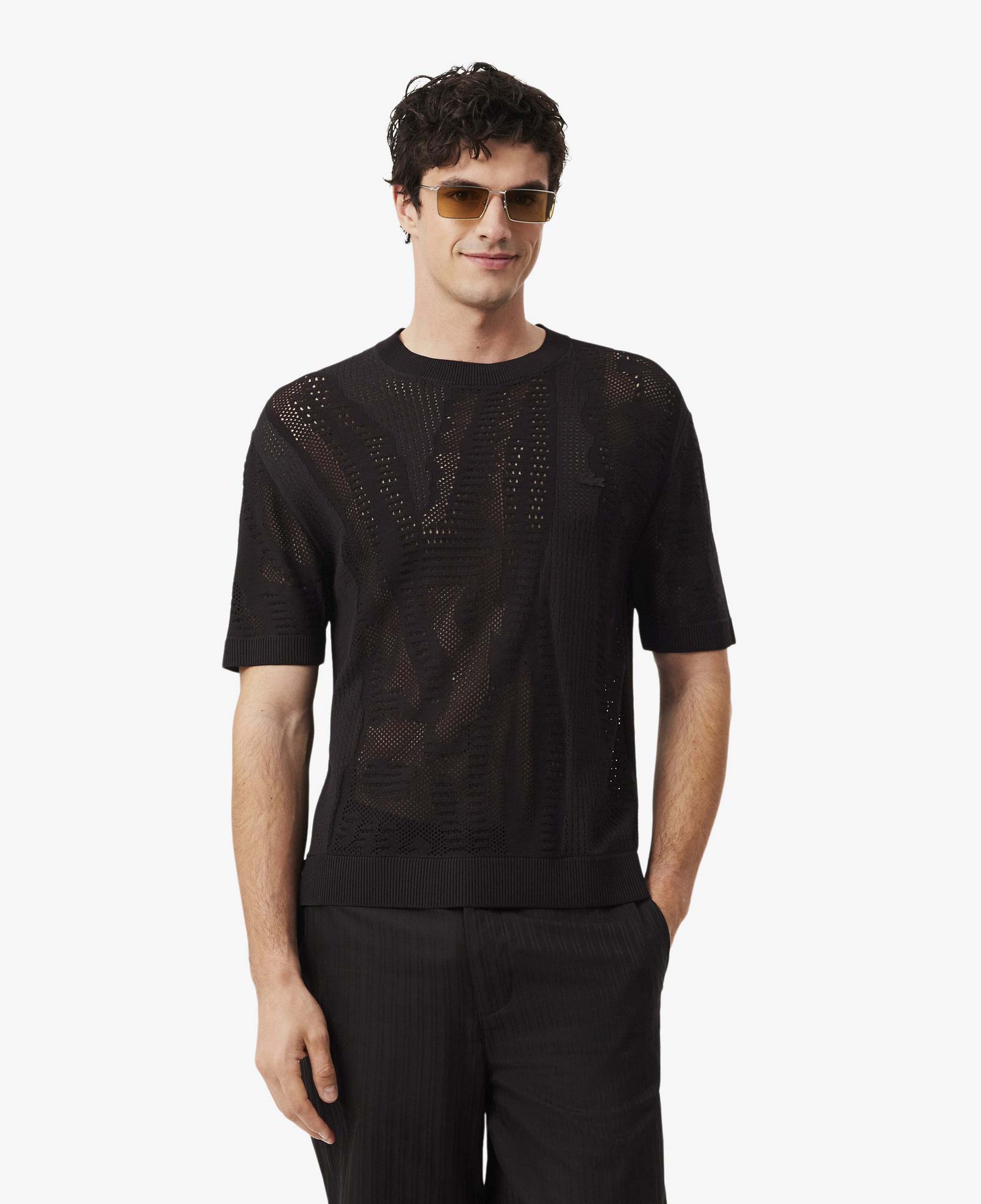 Erkek Relaxed Fit Kısa Kollu Polo Yaka Kahverengi Triko