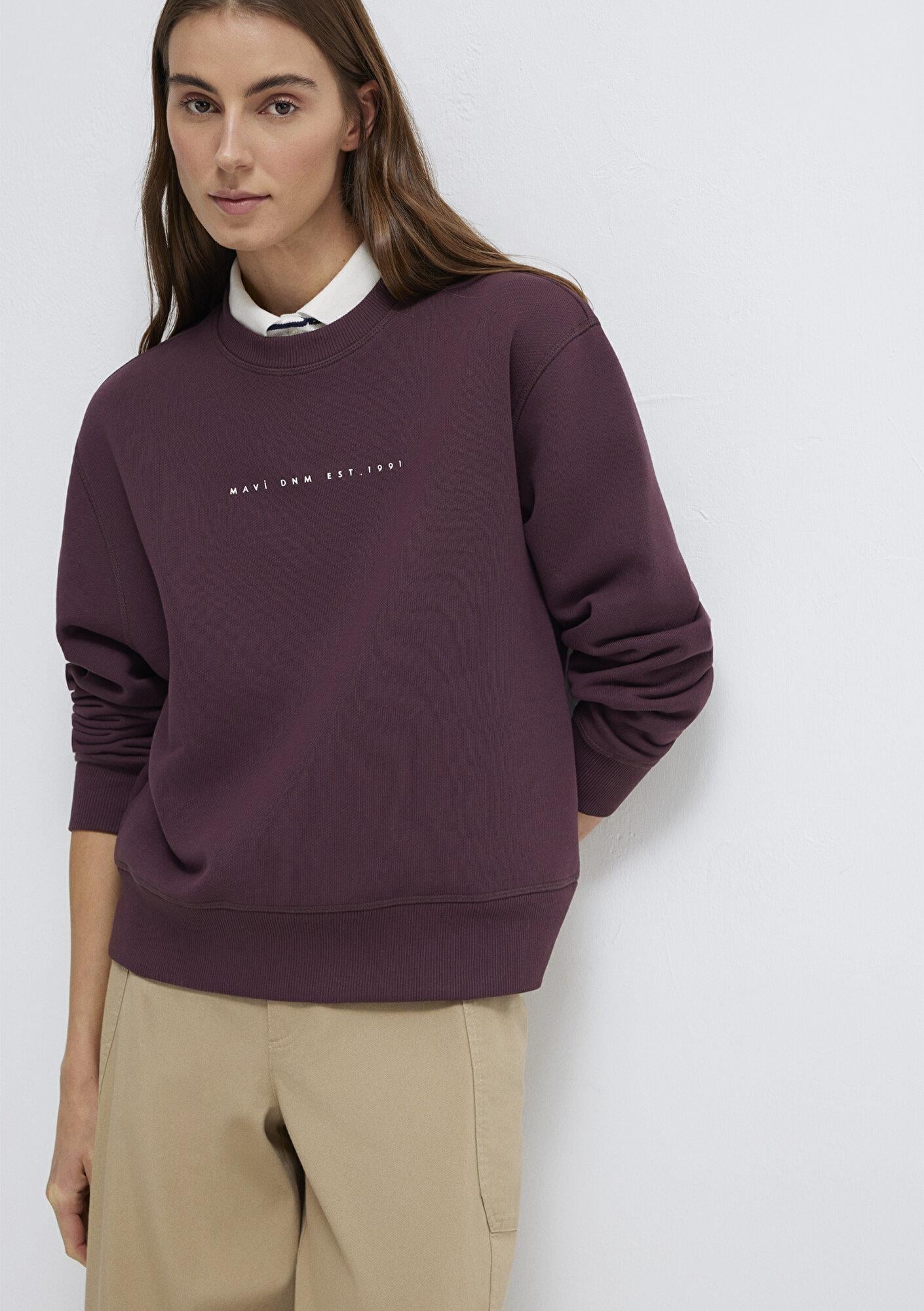 Mavi Mavi Denim Baskılı Mor Sweatshirt 1S10525-70260