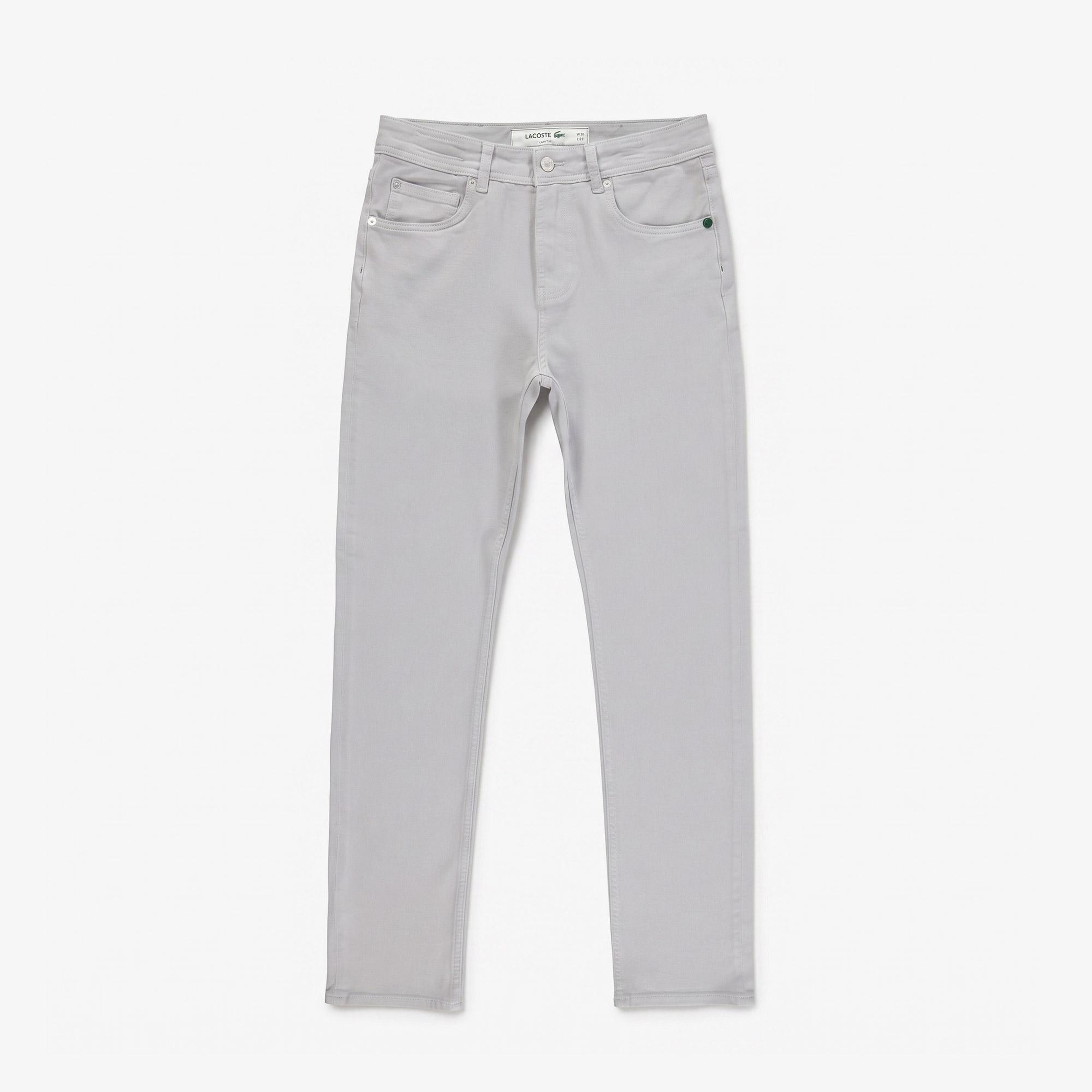 Erkek Slim Fit Gri Jean Pantolon