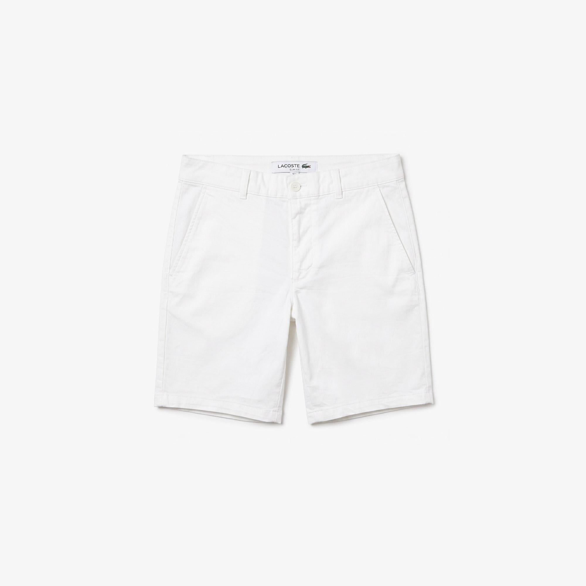 Erkek Slim Fit Beyaz Bermuda Şort
