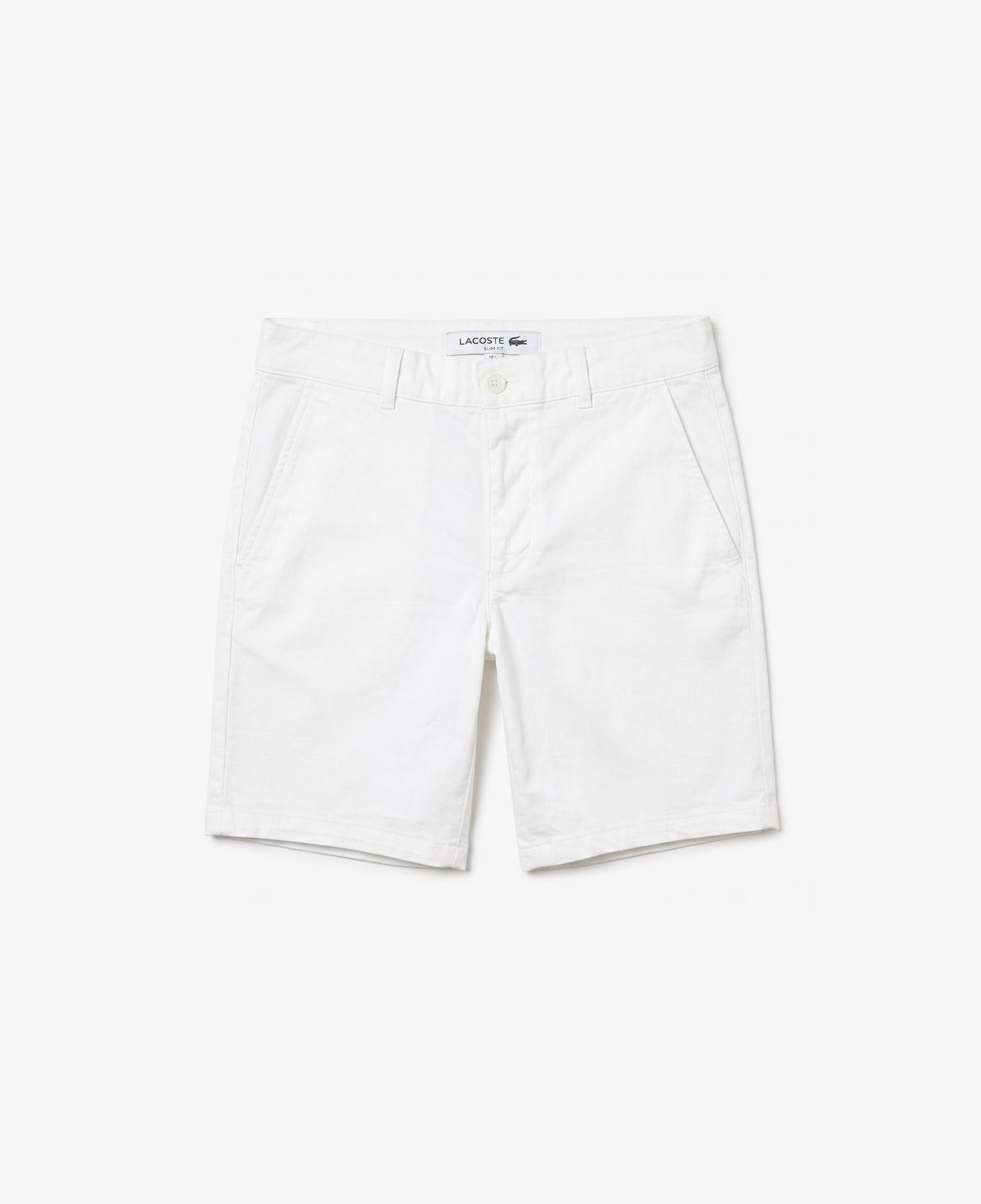 Erkek Slim Fit Beyaz Bermuda Şort