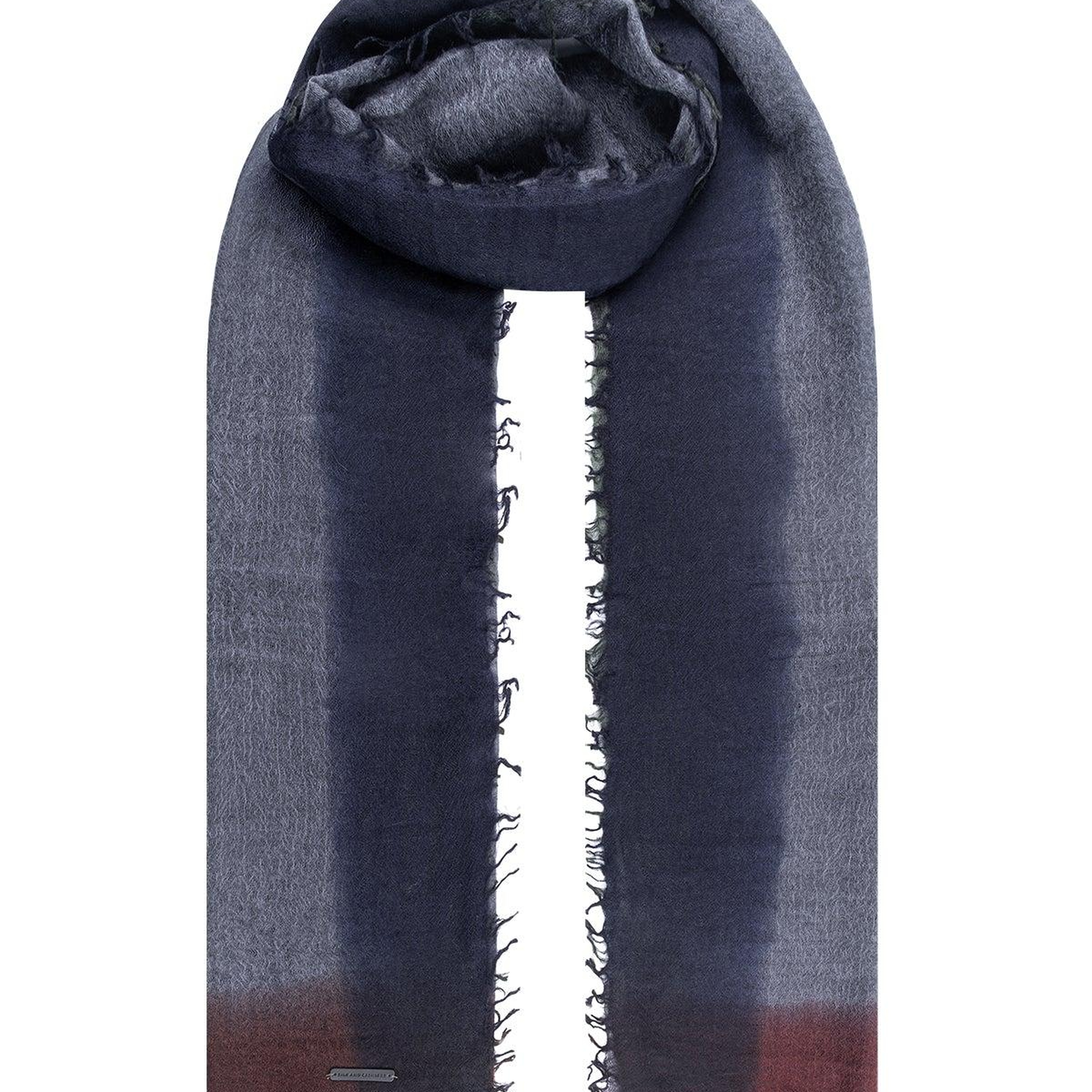 Gri Ralph Saf Kaşmir Degrade Şal 70x180 cm