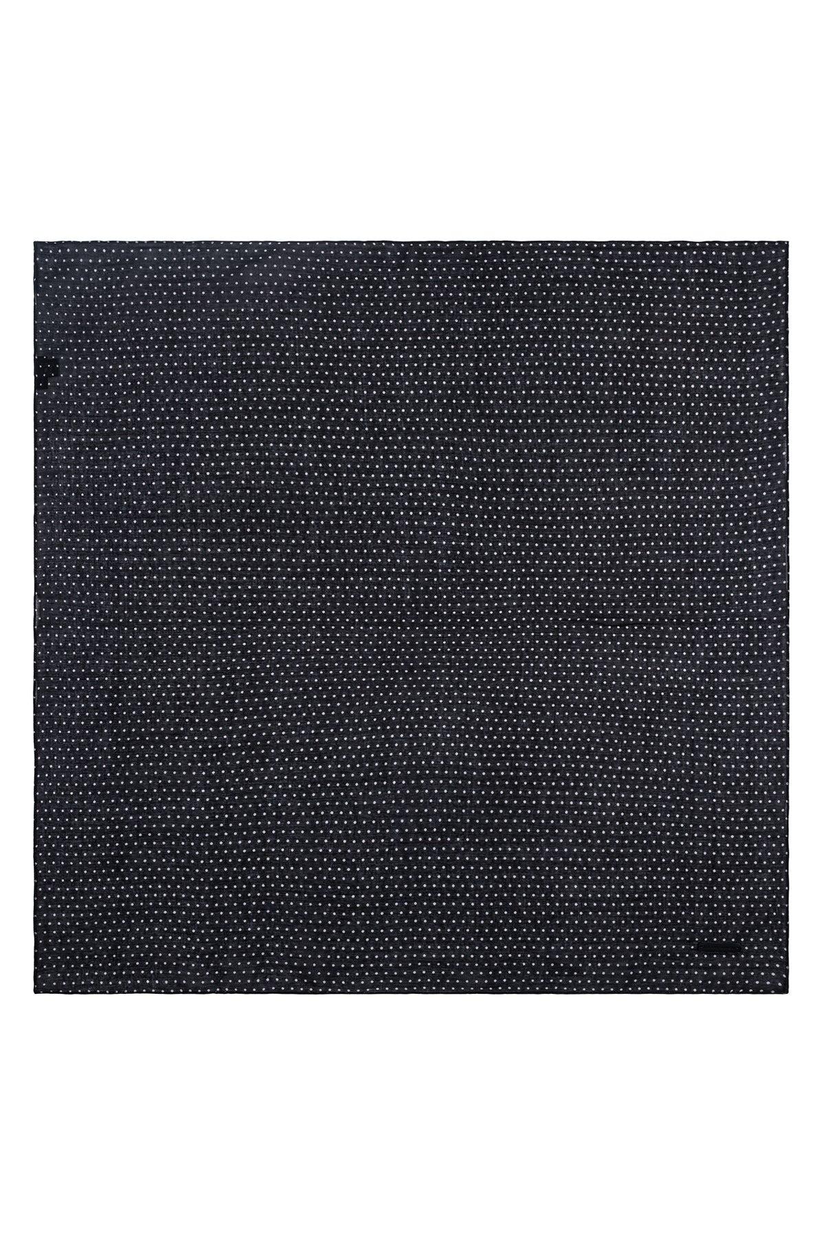 Siyah Jas Baskılı Kare Bandana 70x70 cm