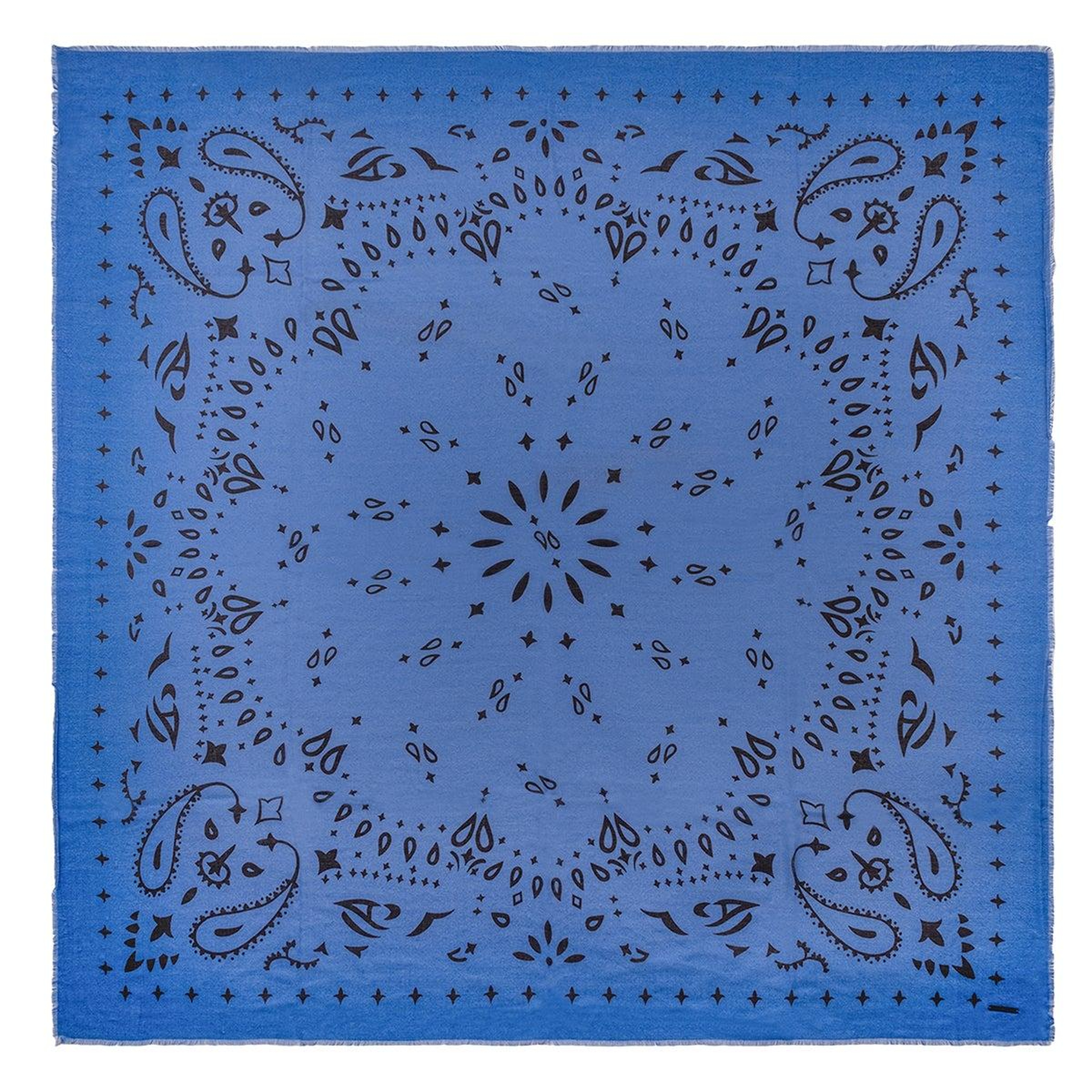 Mavi Jas ipekli Baskılı Pareo Şal 140x140 cm