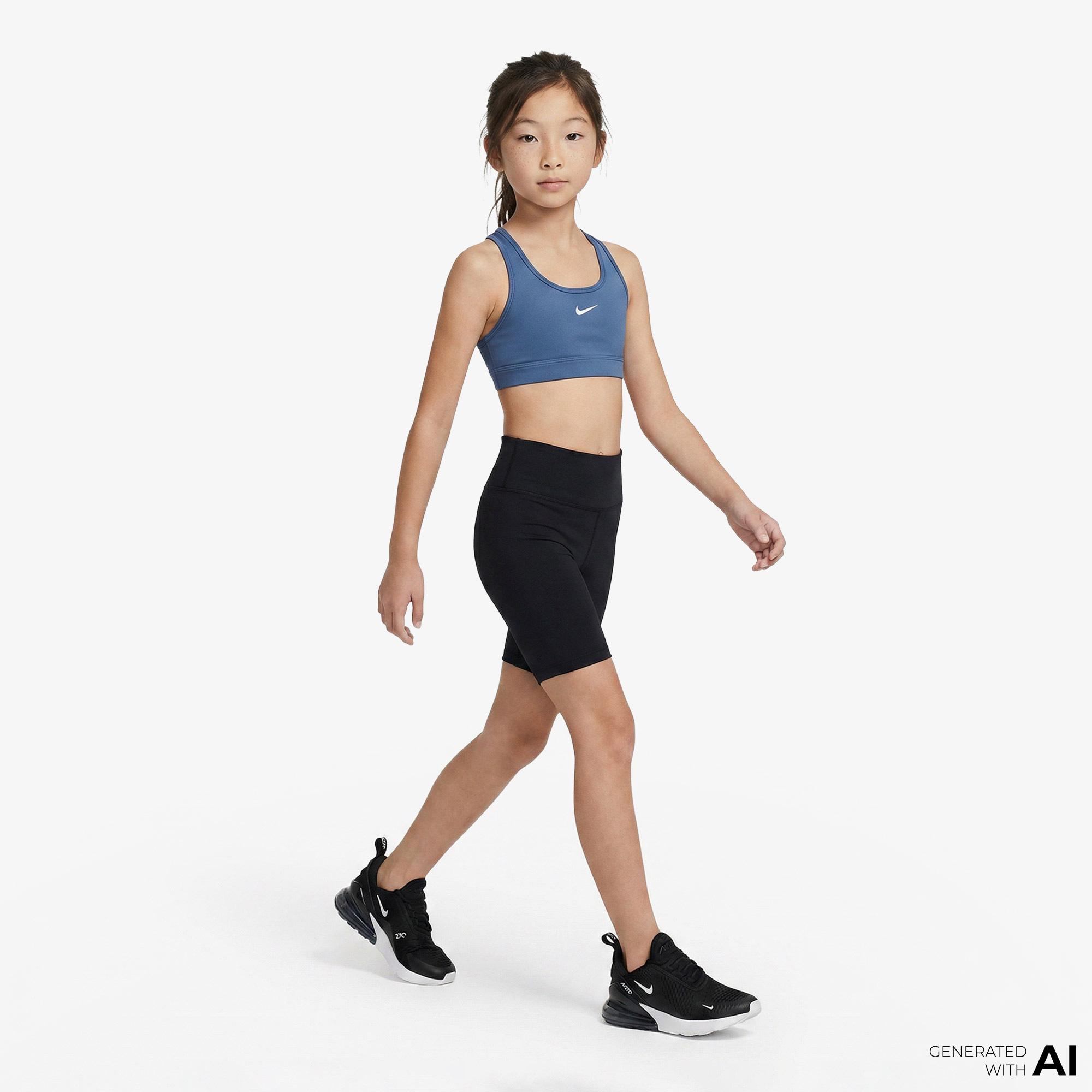 Nike Dri-Fit Swoosh Çocuk Mavi Bra
