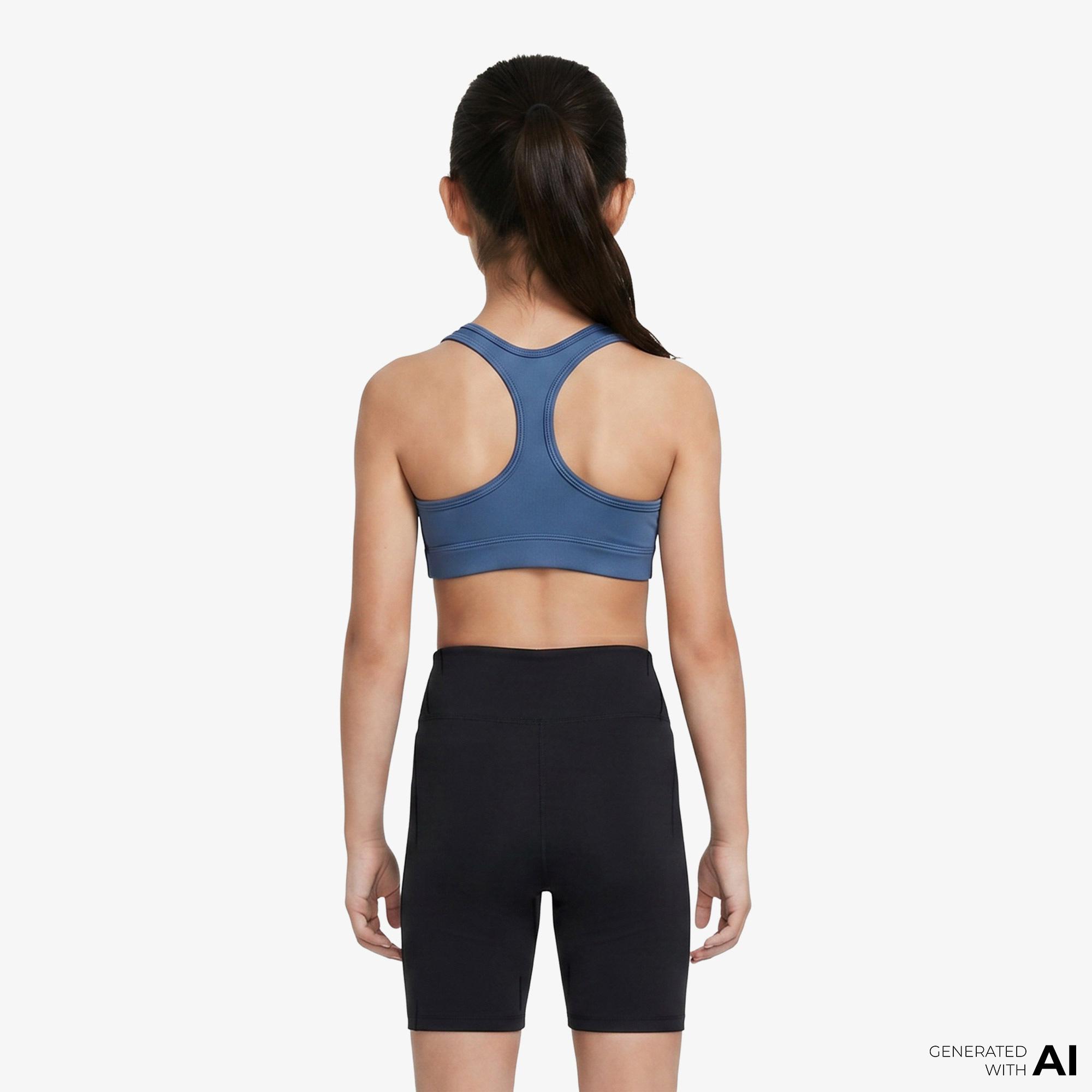 Nike Dri-Fit Swoosh Çocuk Mavi Bra