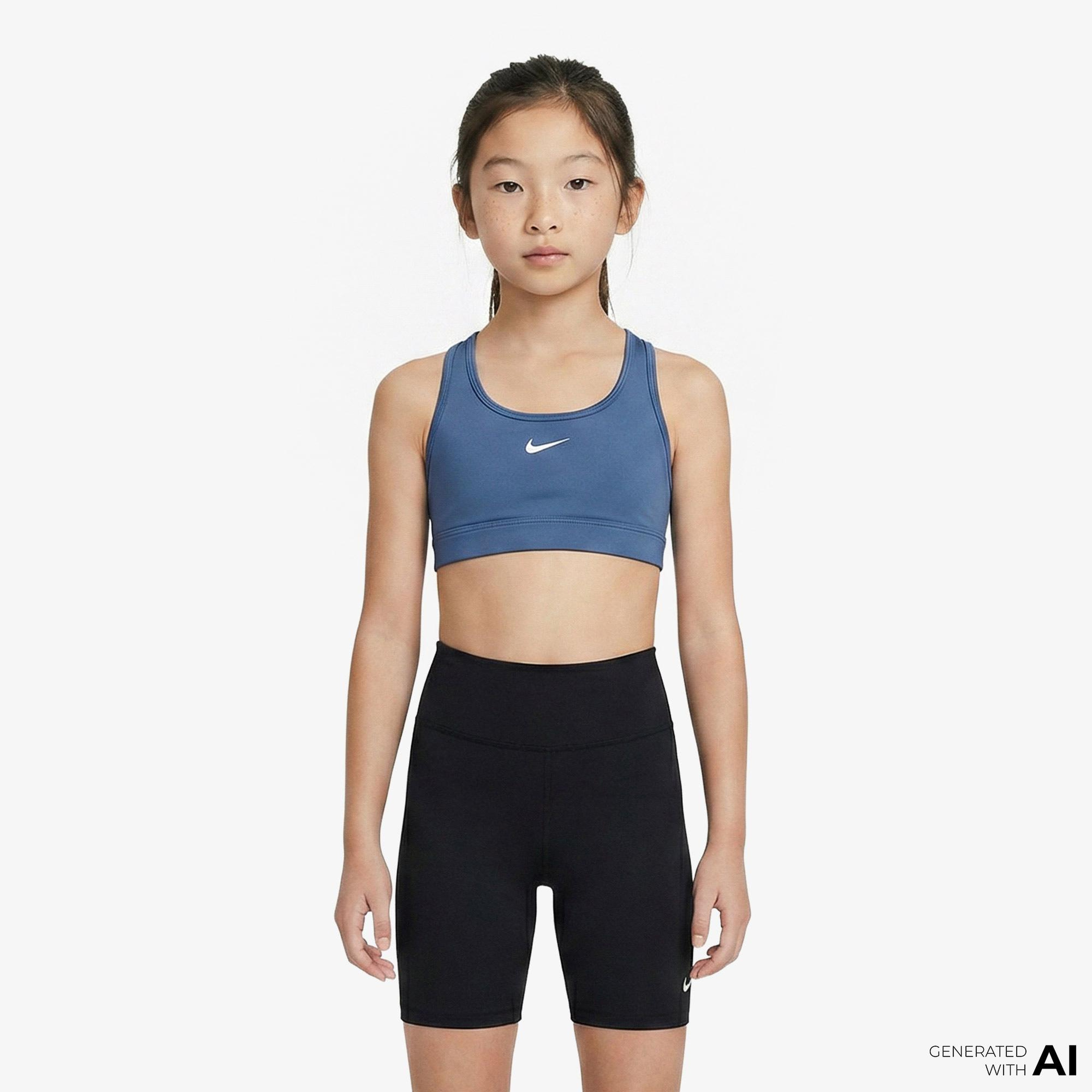 Nike Dri-Fit Swoosh Çocuk Mavi Bra