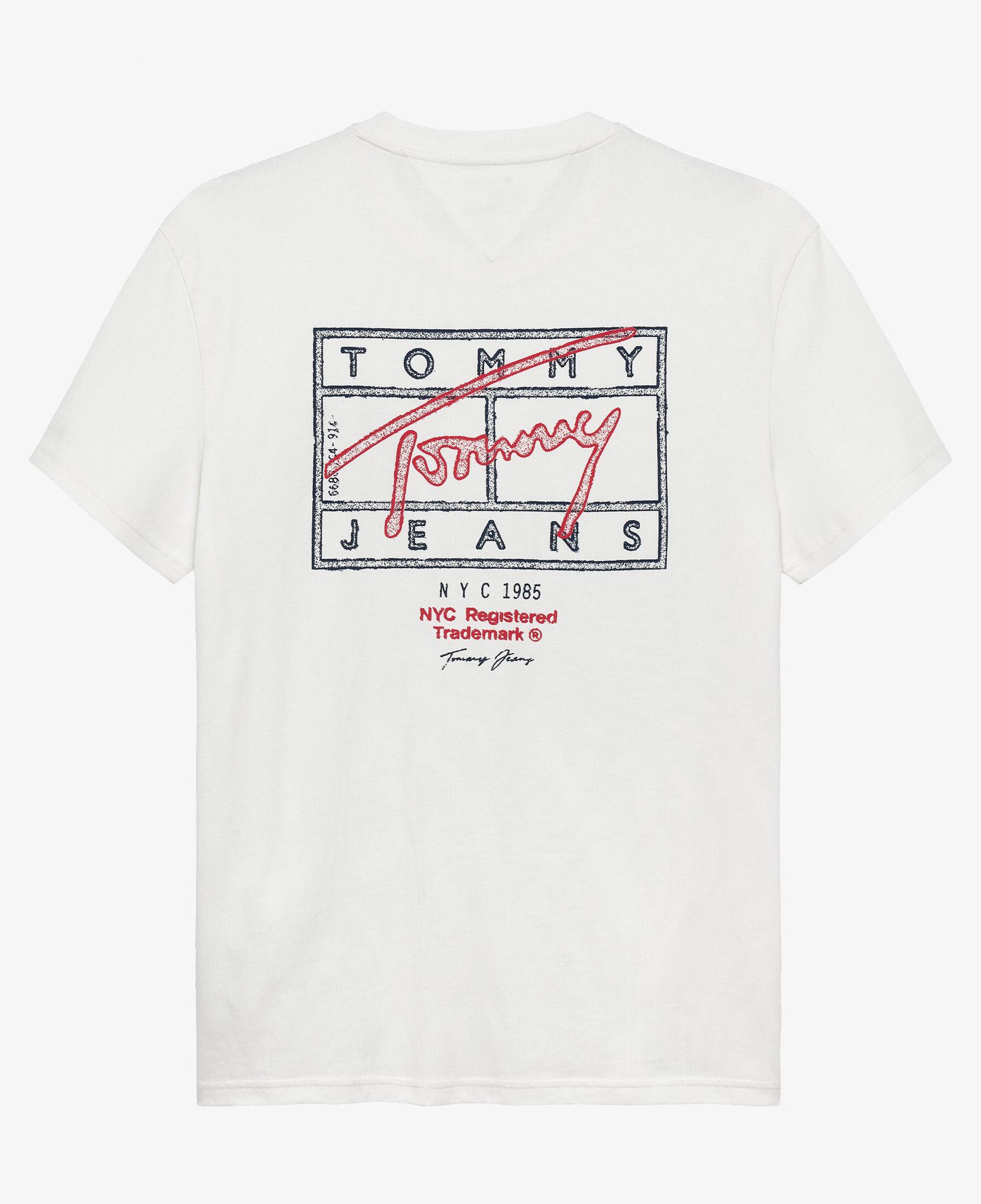 Tommy Hilfiger Regular Sign Spray Erkek Beyaz T-Shirt