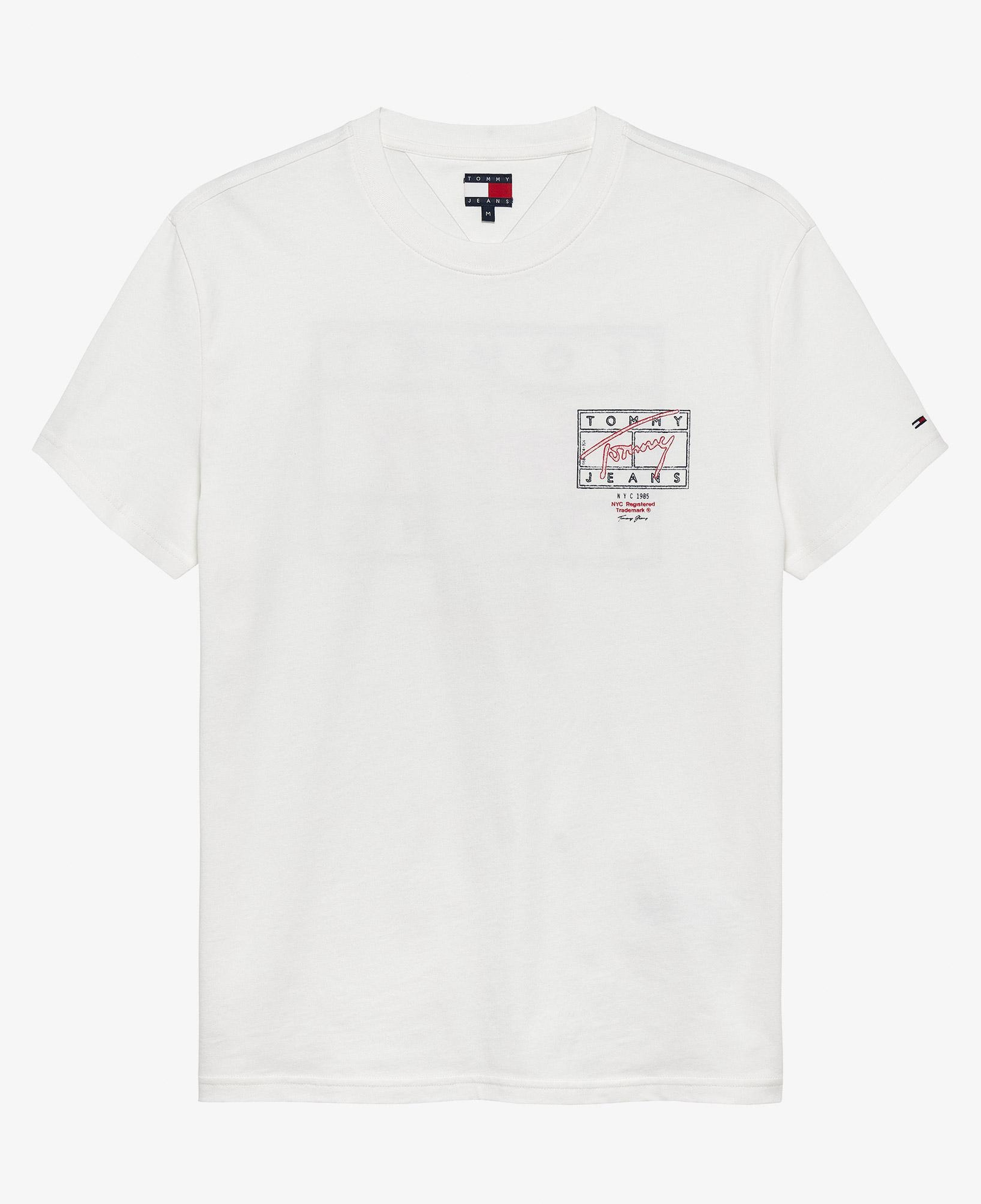 Tommy Hilfiger Regular Sign Spray Erkek Beyaz T-Shirt