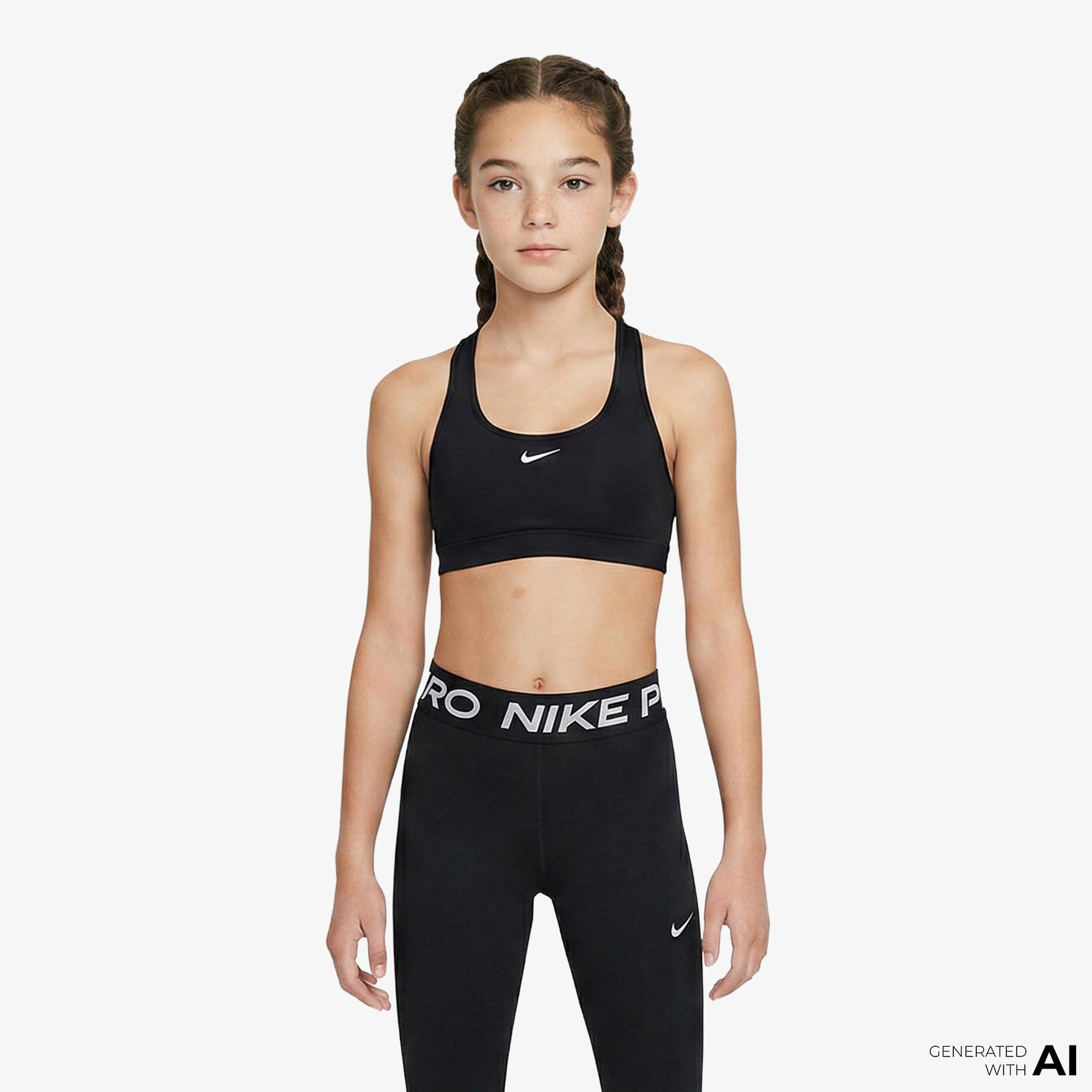Nike Dri-Fit Swoosh Çocuk Siyah Bra