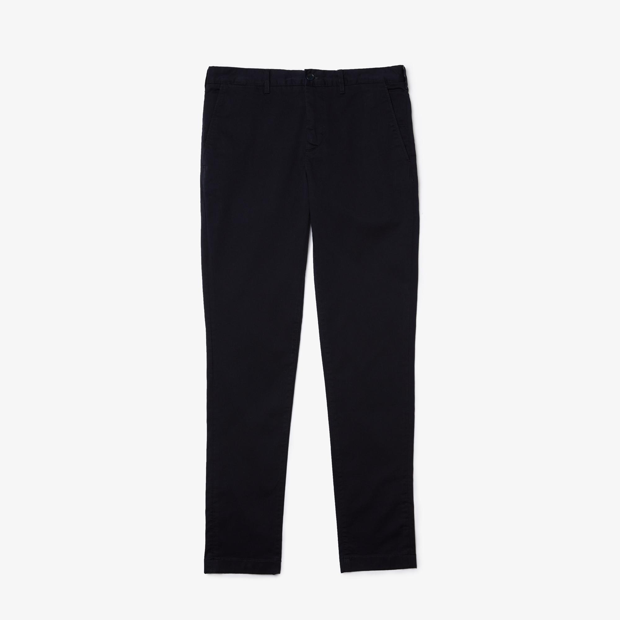 Erkek Slim Fit Chino Siyah Pantolon
