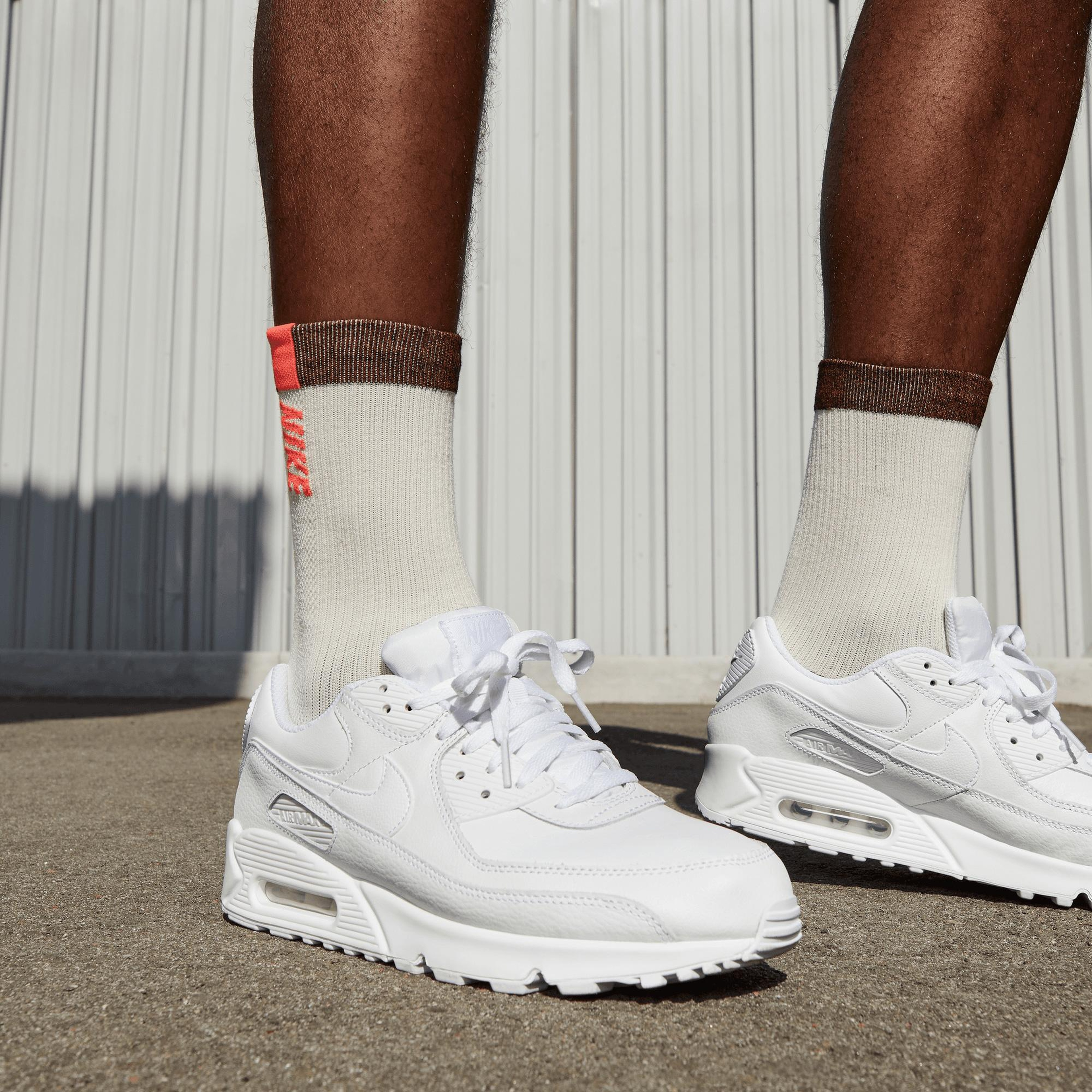 Nike Air Max 90 Leather Erkek Beyaz Spor Ayakkabı CZ5594-100 | FashFed