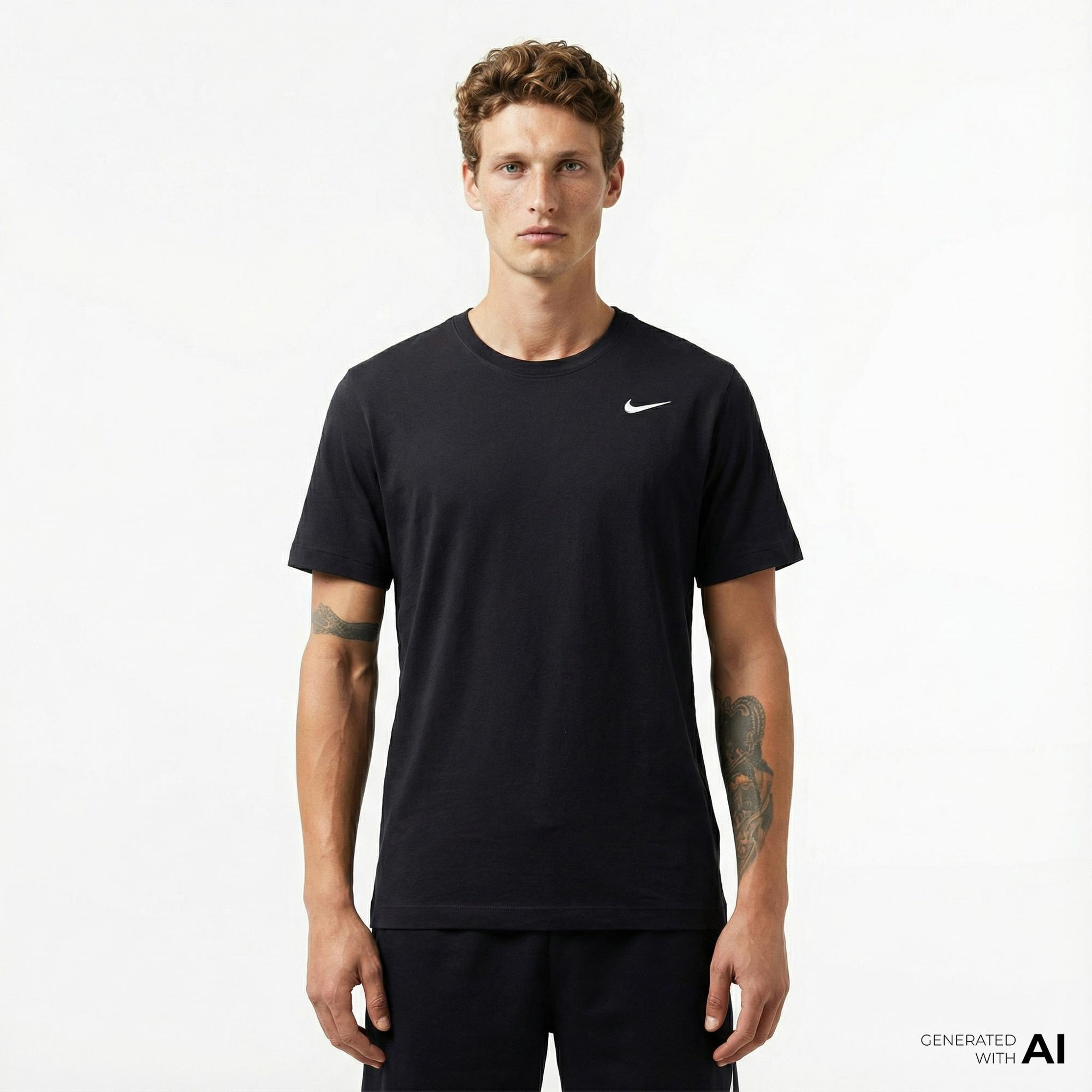 Nike Dri-Fit Crew Solid Erkek Siyah T-Shirt