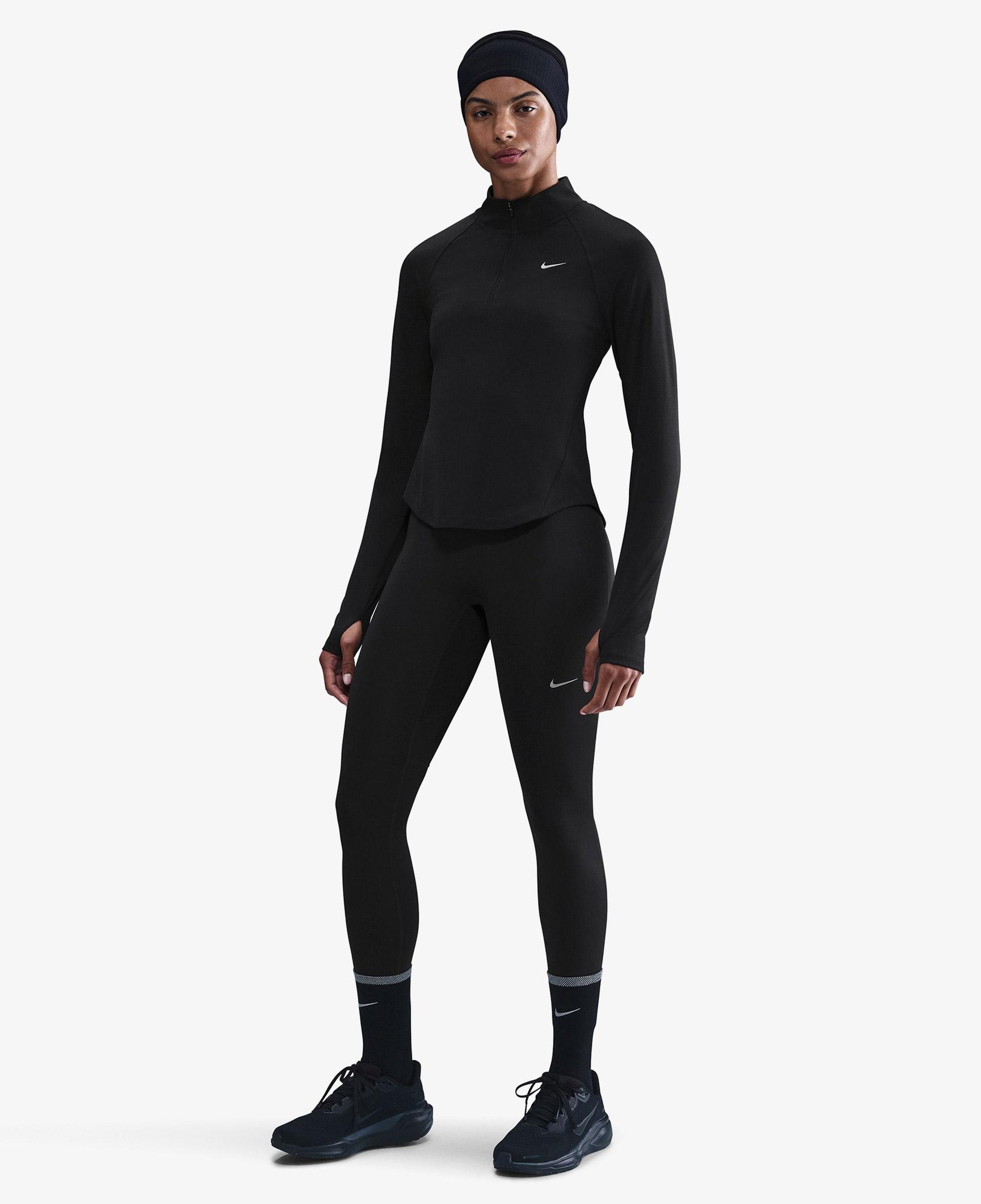 Nike Dri-Fit Tempo Swoosh Run Kadın Siyah T-Shirt