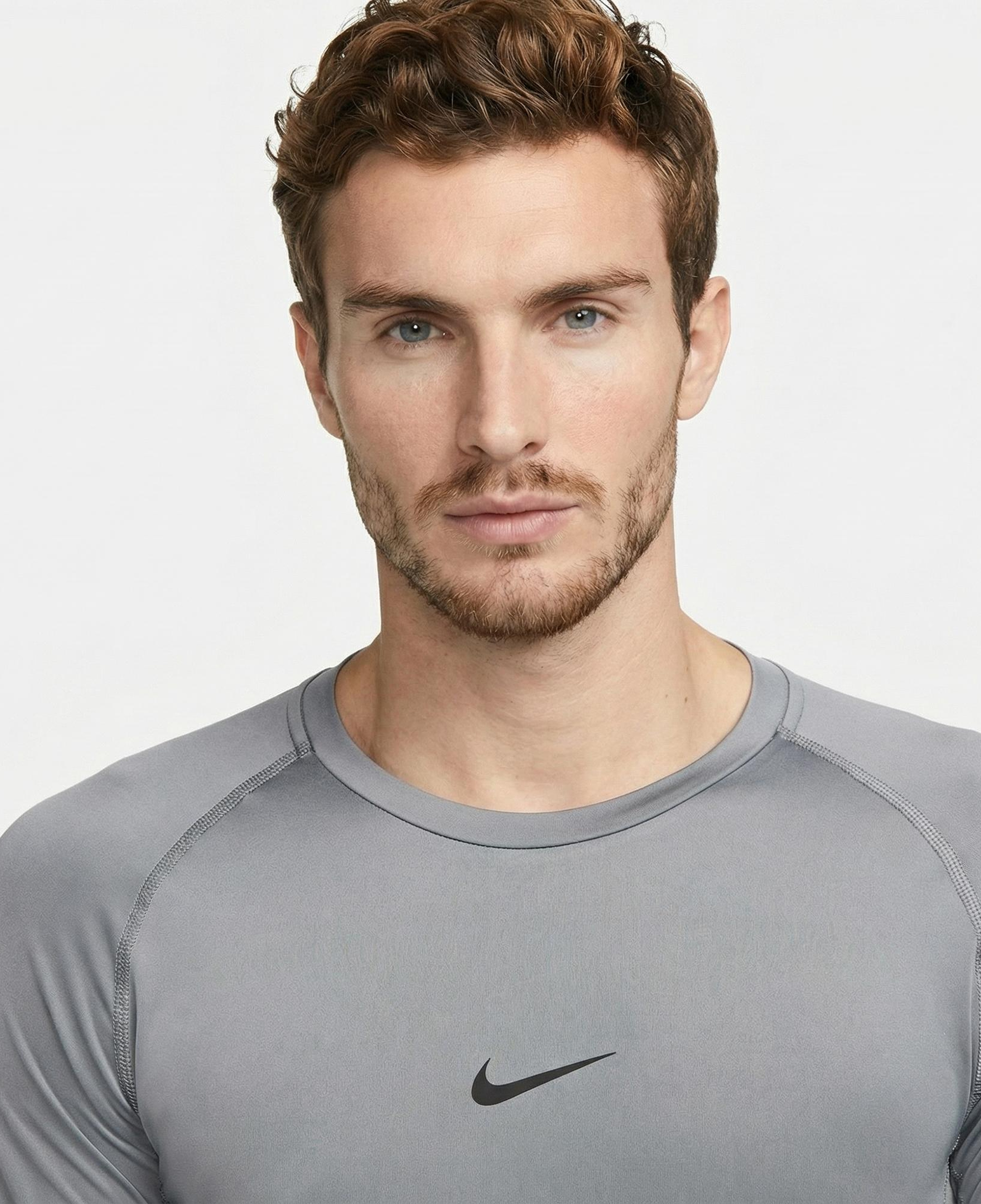 Nike Pro Dri-Fit Top Erkek Gri Uzun Kollu Tişört