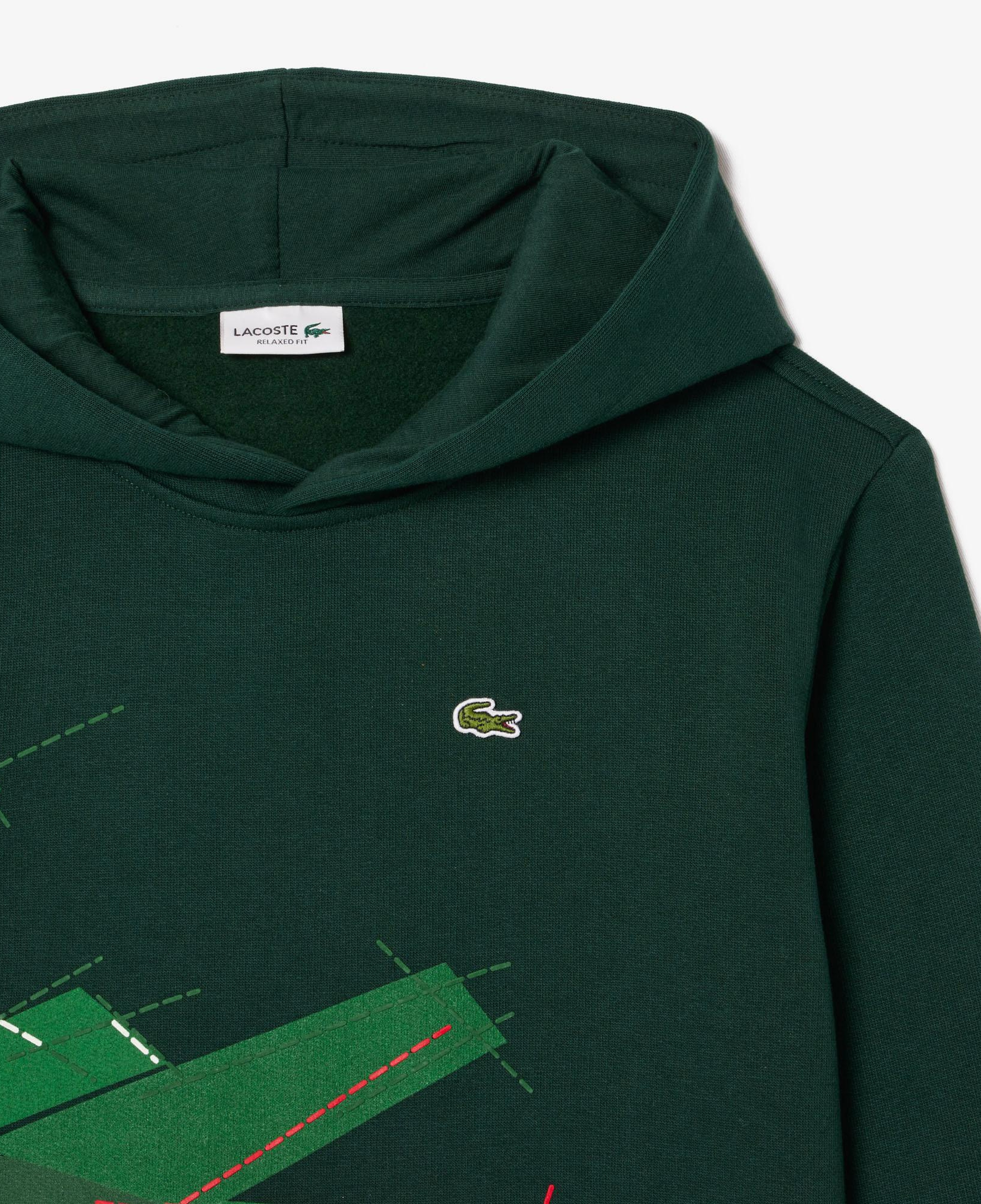 Çocuk Kapüşonlu Baskılı Yeşil Sweatshirt