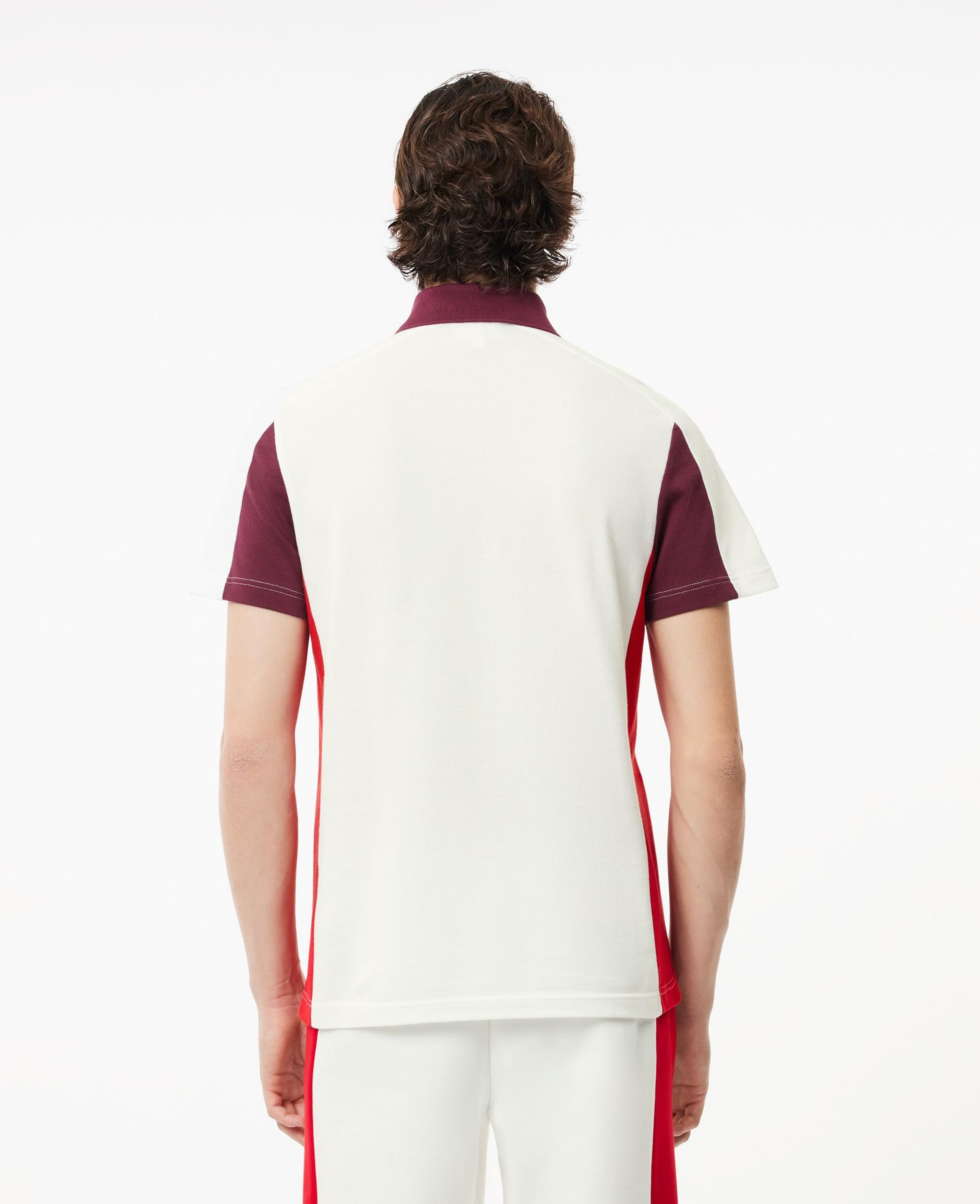 Erkek Regular Fit Renk Bloklu Beyaz Polo