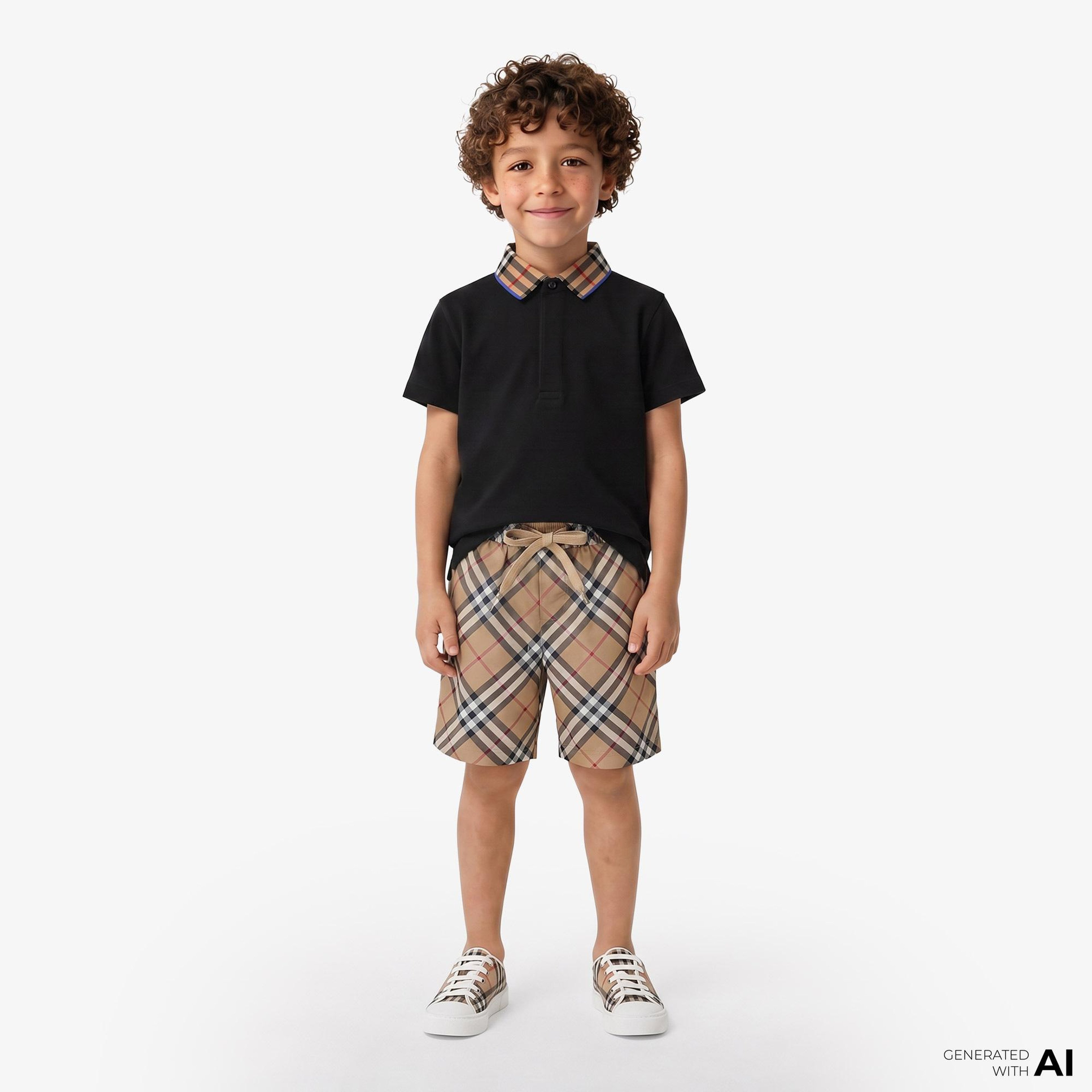 Burberry Check Çocuk Bej Deniz Şortu