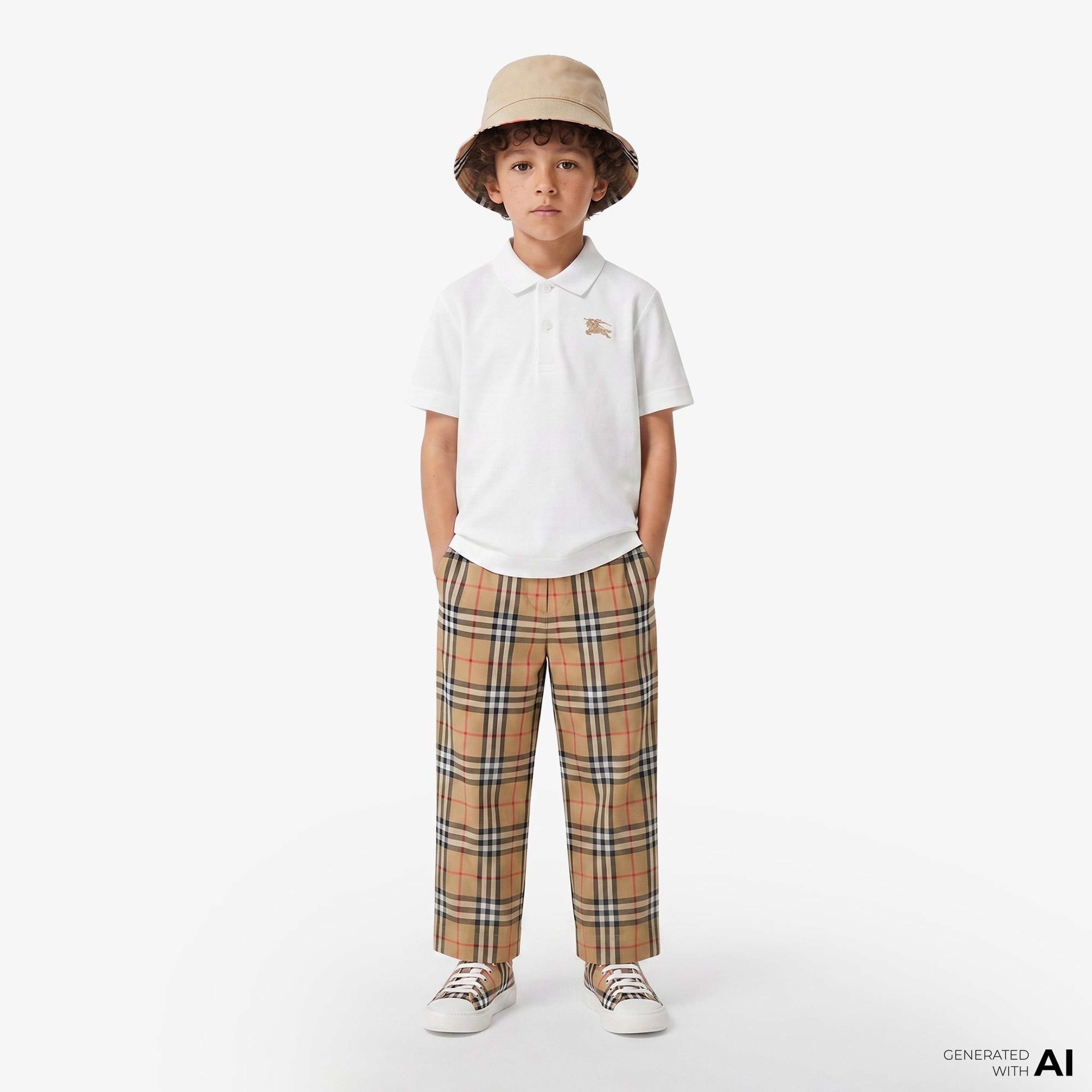 Burberry Orla Check Çocuk Bej Pantolon