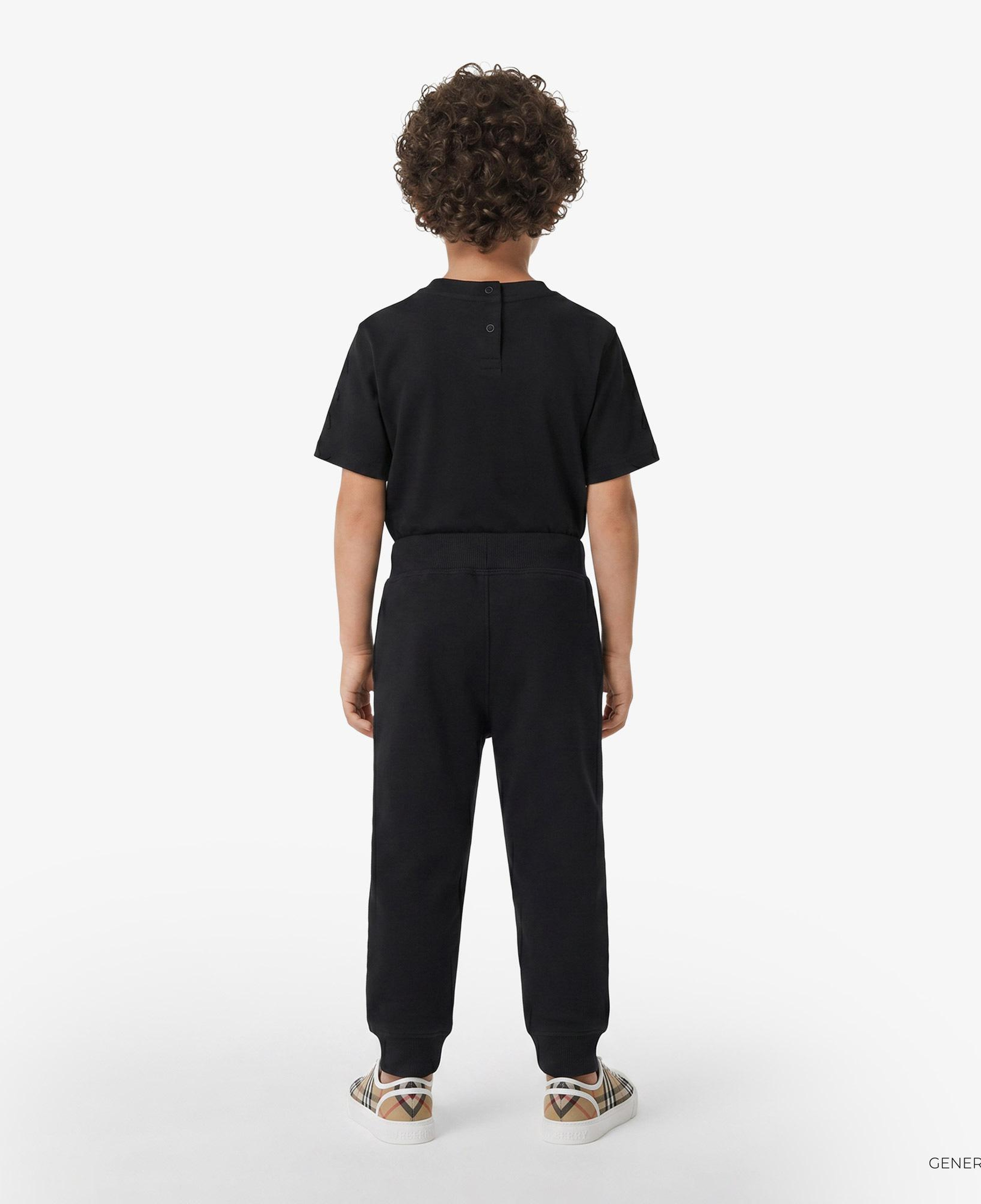 Burberry Jackson Check Trim Cotton Çocuk Siyah Eşofman Altı
