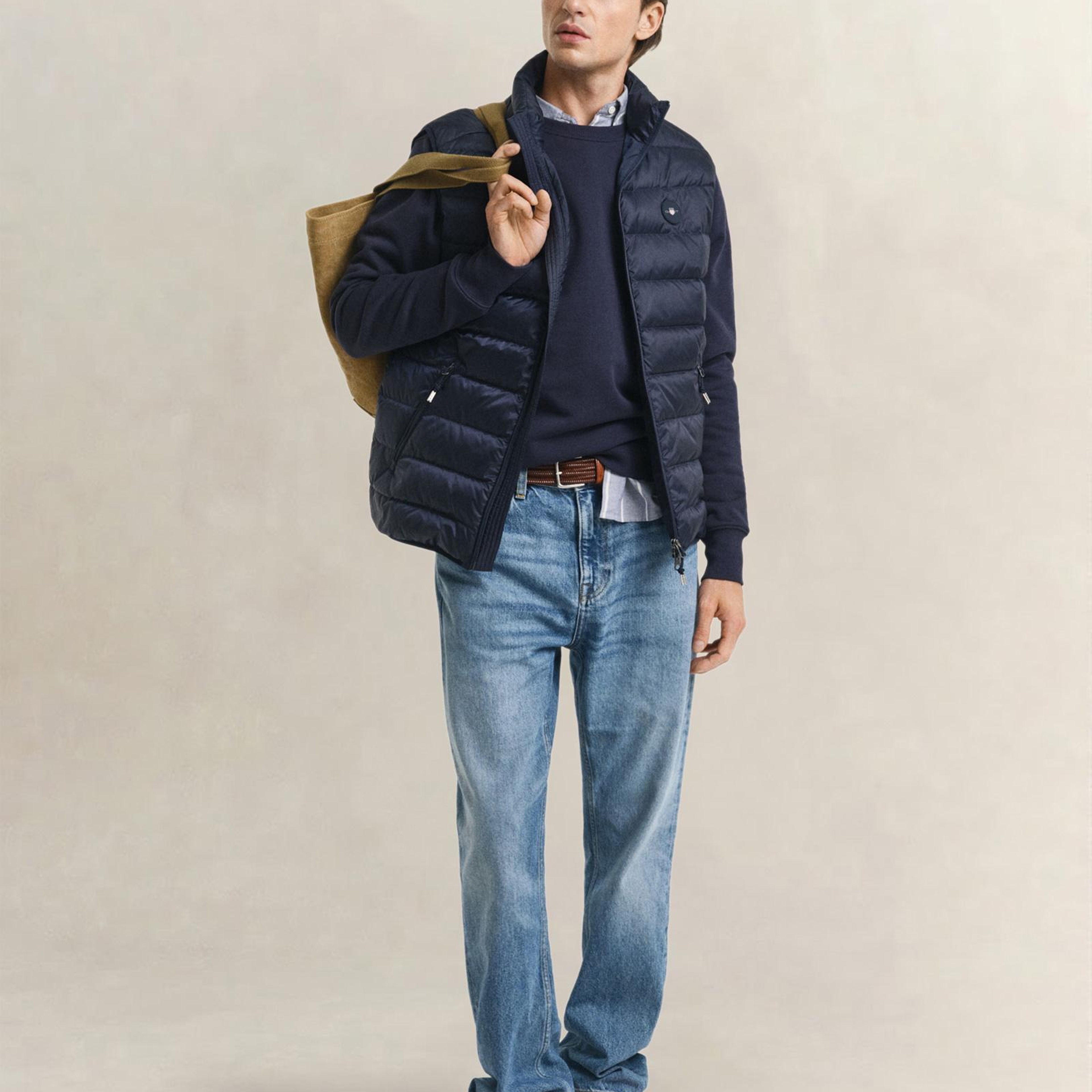 GANT Erkek Lacivert Regular Fit Bisiklet Yaka Sweatshirt