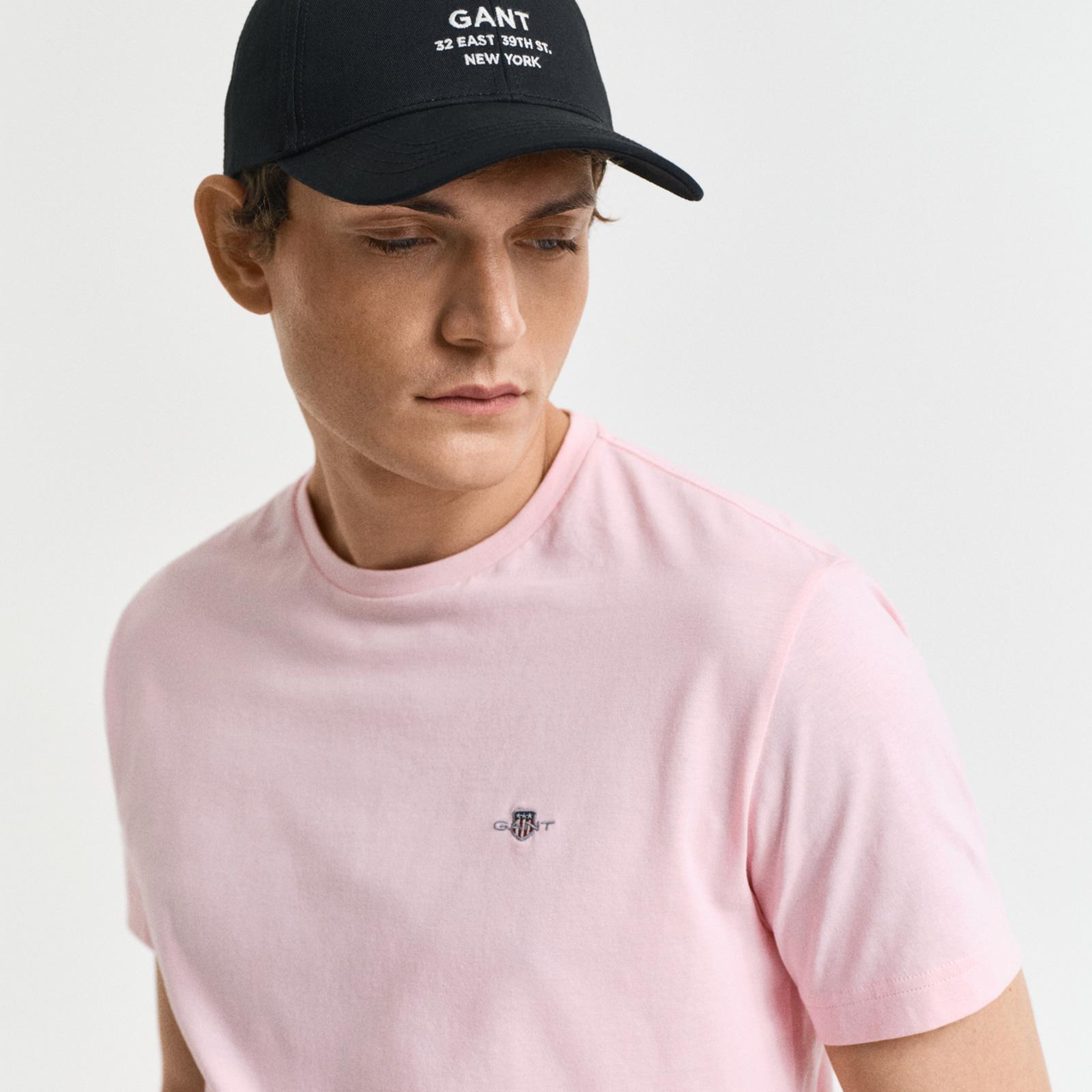GANT Erkek Pembe Regular Fit Bisiklet Yaka T-Shirt