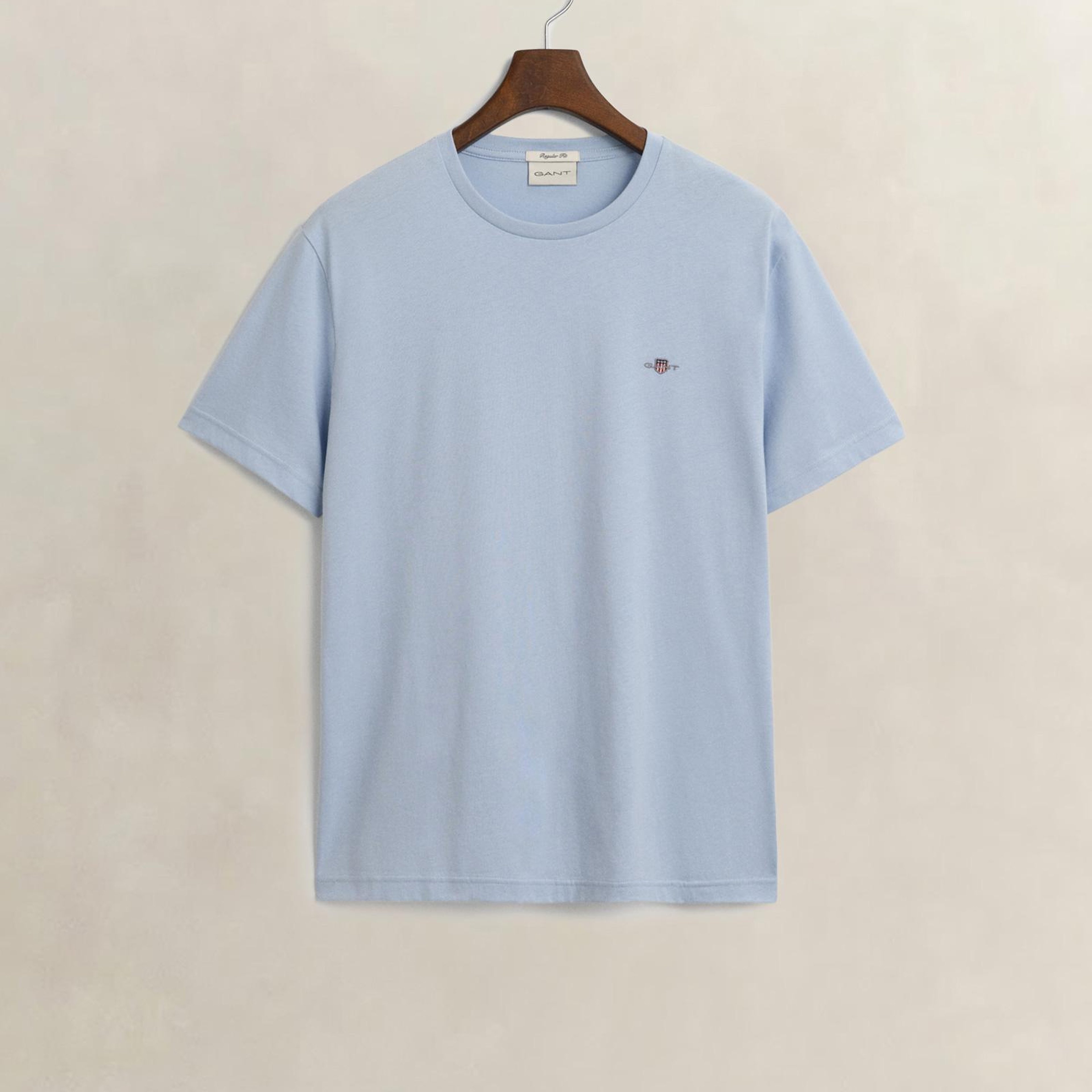 GANT Erkek Mavi Bisiklet Yaka Regular Fit Logolu T-Shirt