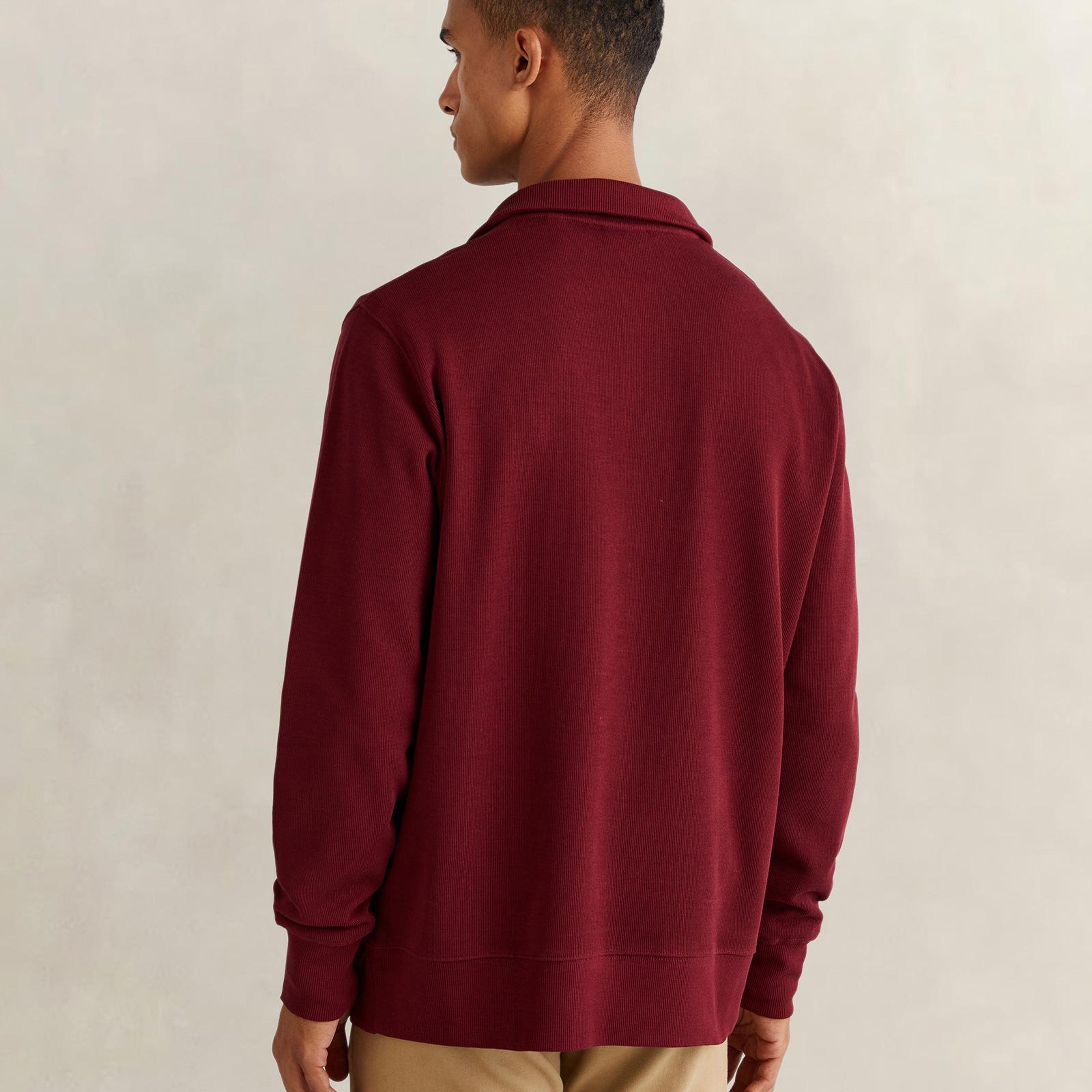 GANT Erkek Bordo Regular Fit Yarım Fermuarlı Sweatshirt