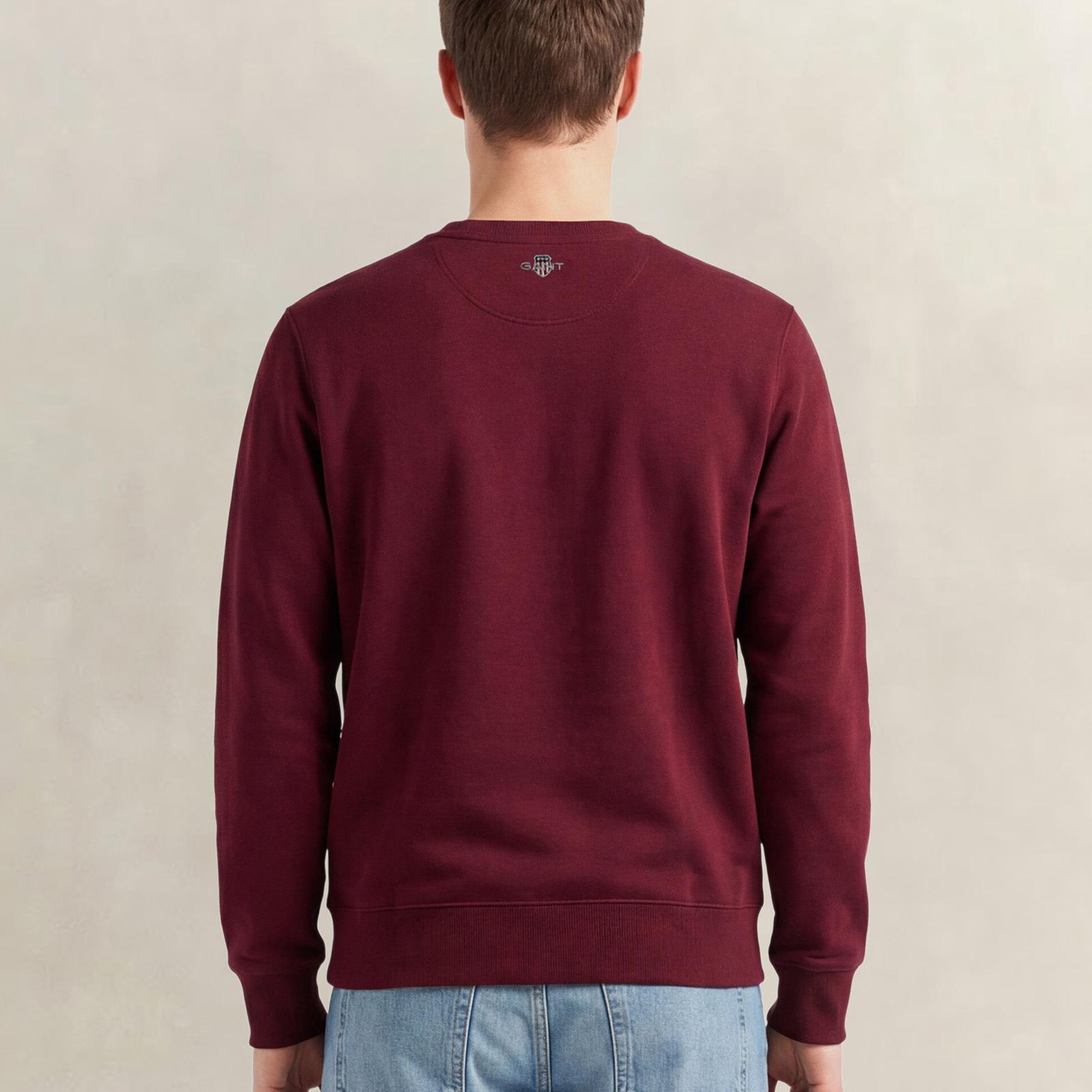 GANT Erkek Bordo Regular Fit Bisiklet Yaka Sweatshirt